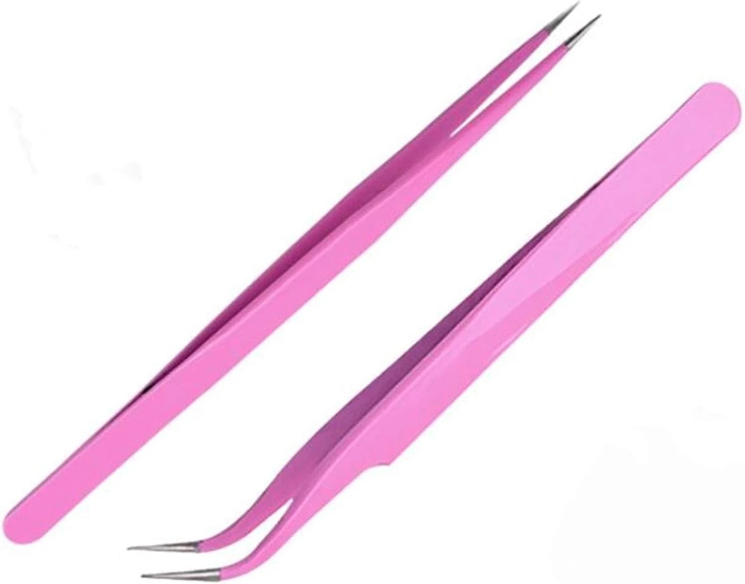 Fine tip tweezers for edge placement of nail rhinestones