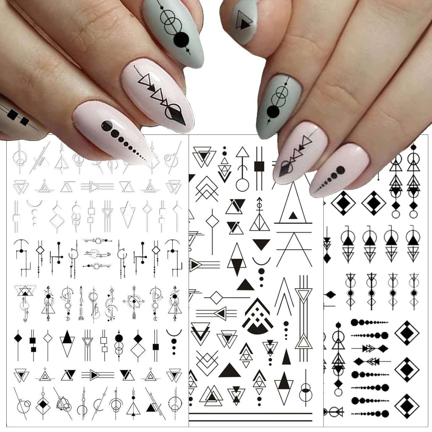 Geometric nail art stickers for everyday square art accent best nail designs