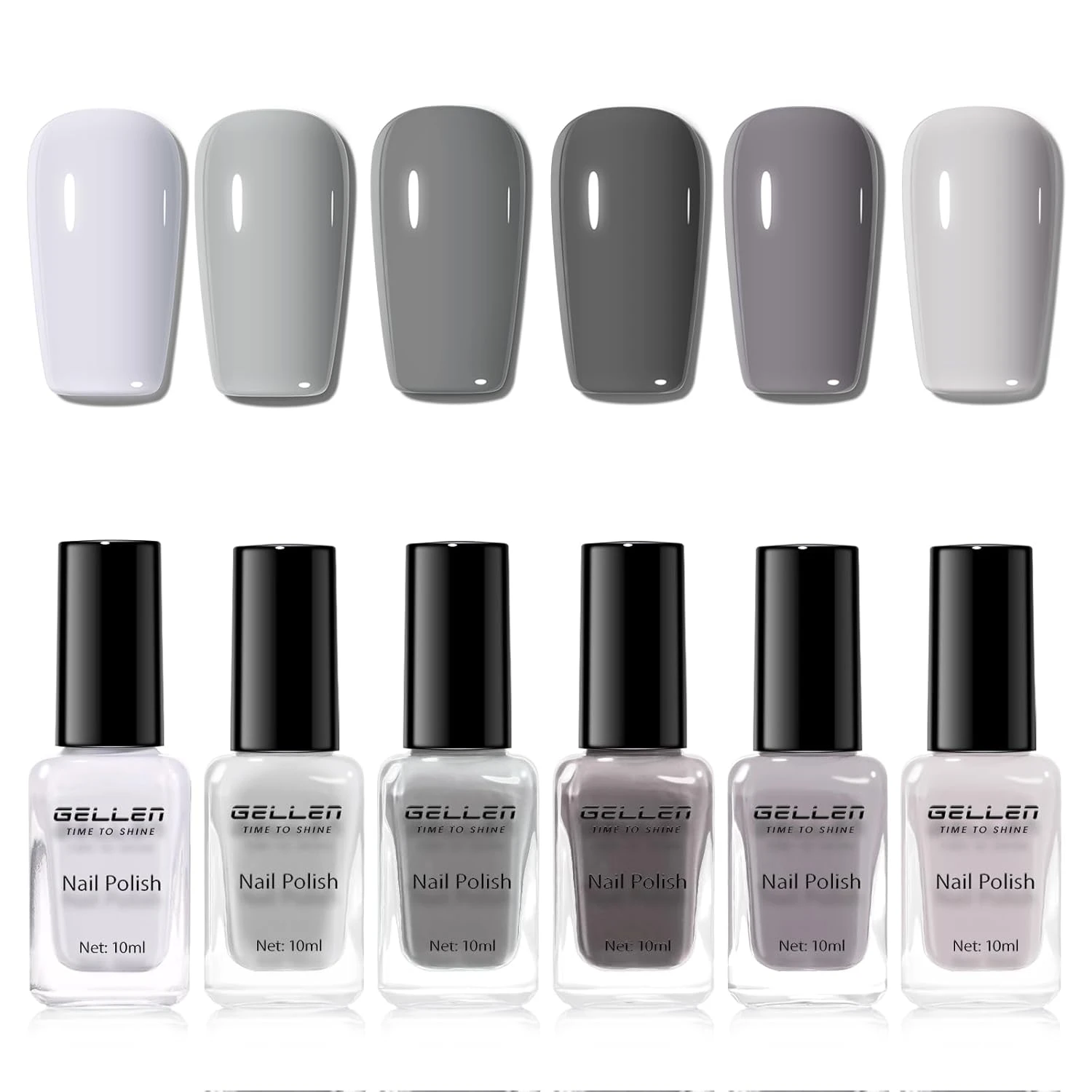 Grey nail polish for veining on a classic marble nail design