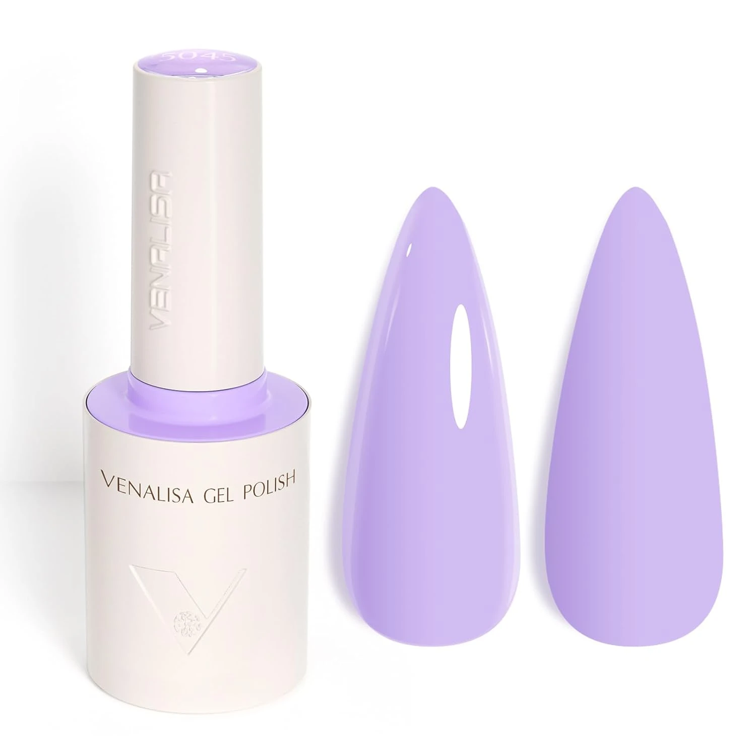 Lavender gel polish base for an amethyst marble swirl nail design