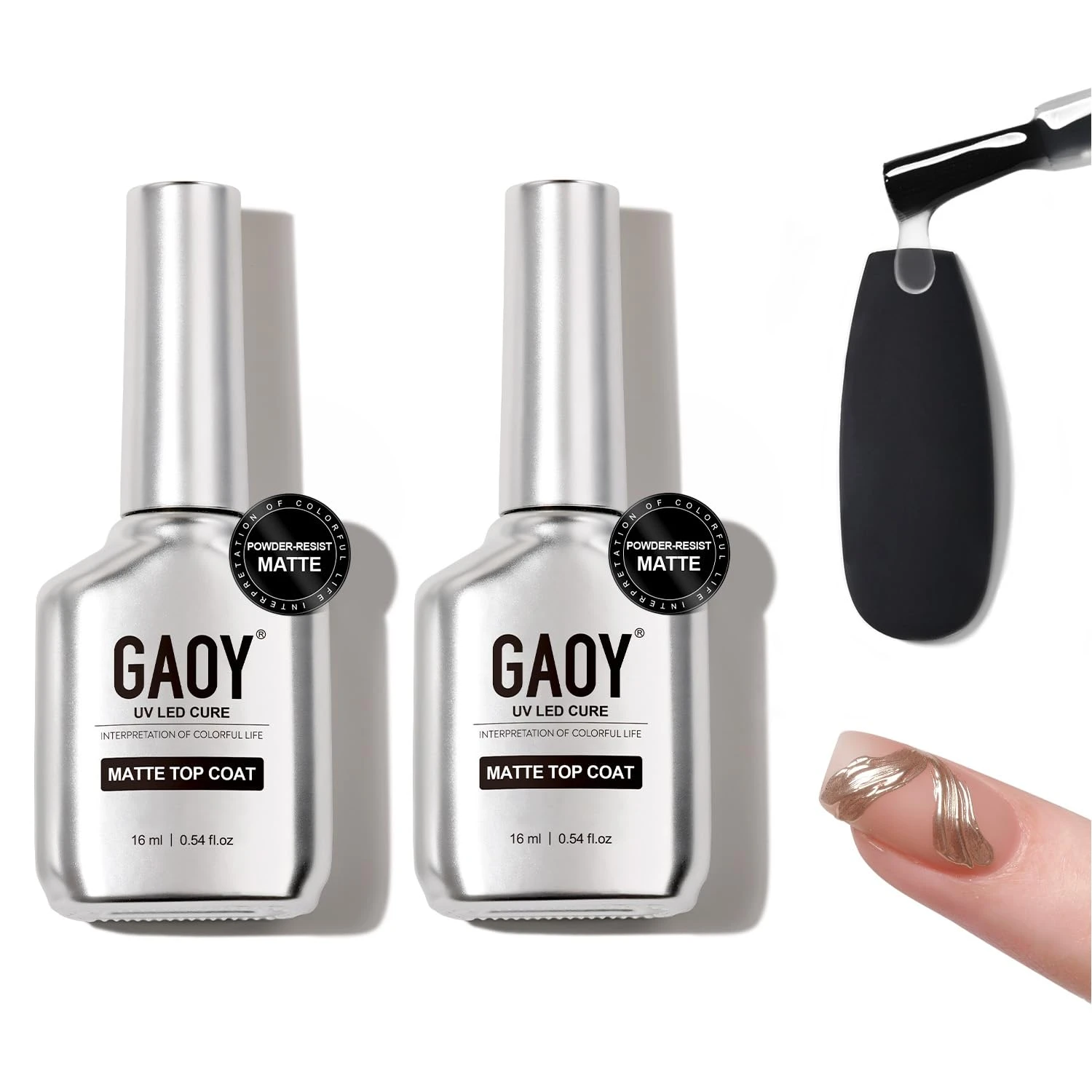 Matte top coat for hand painted floral accent best nail designs