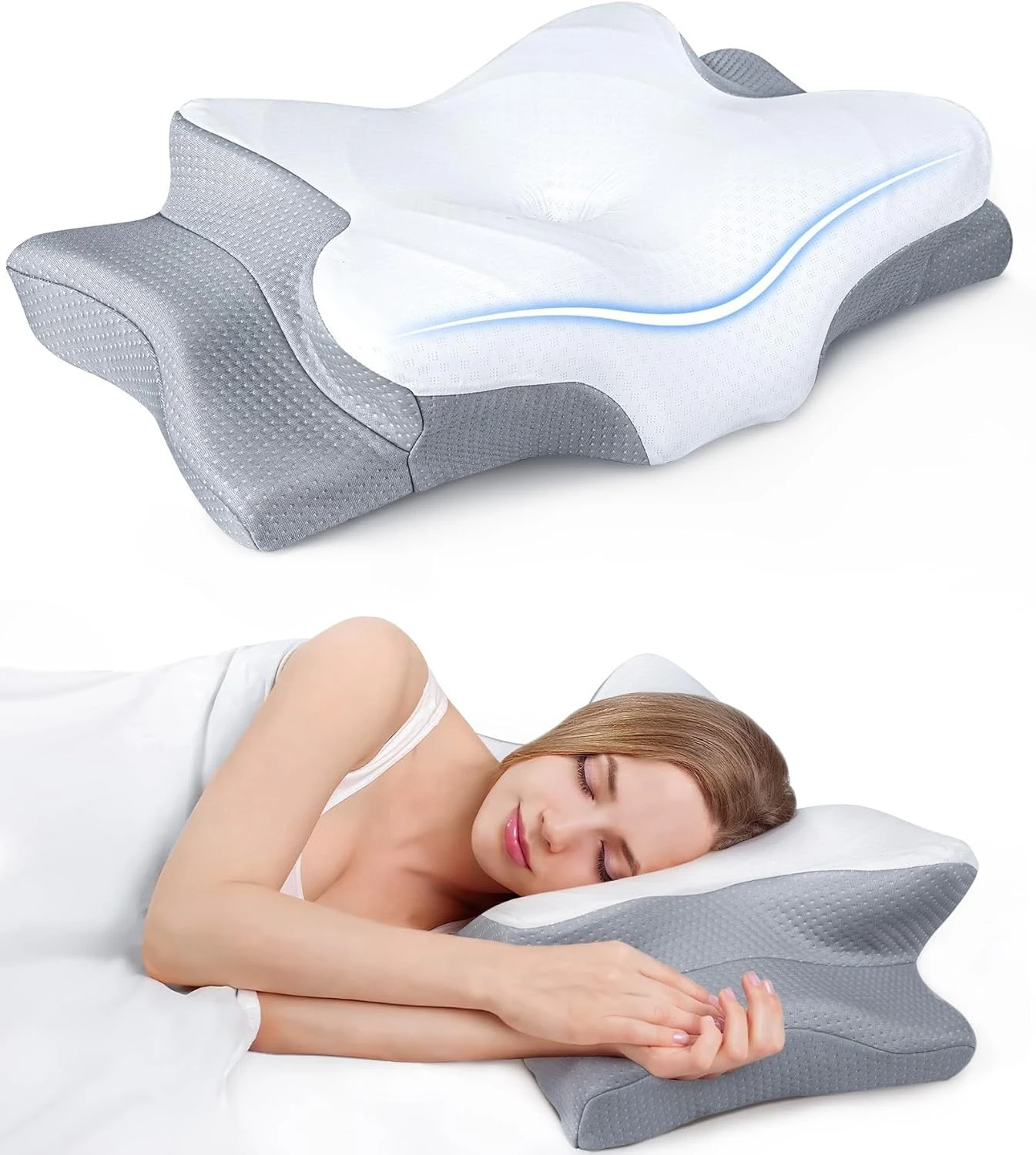 Back sleeping pillow for protecting L curl lash extensions