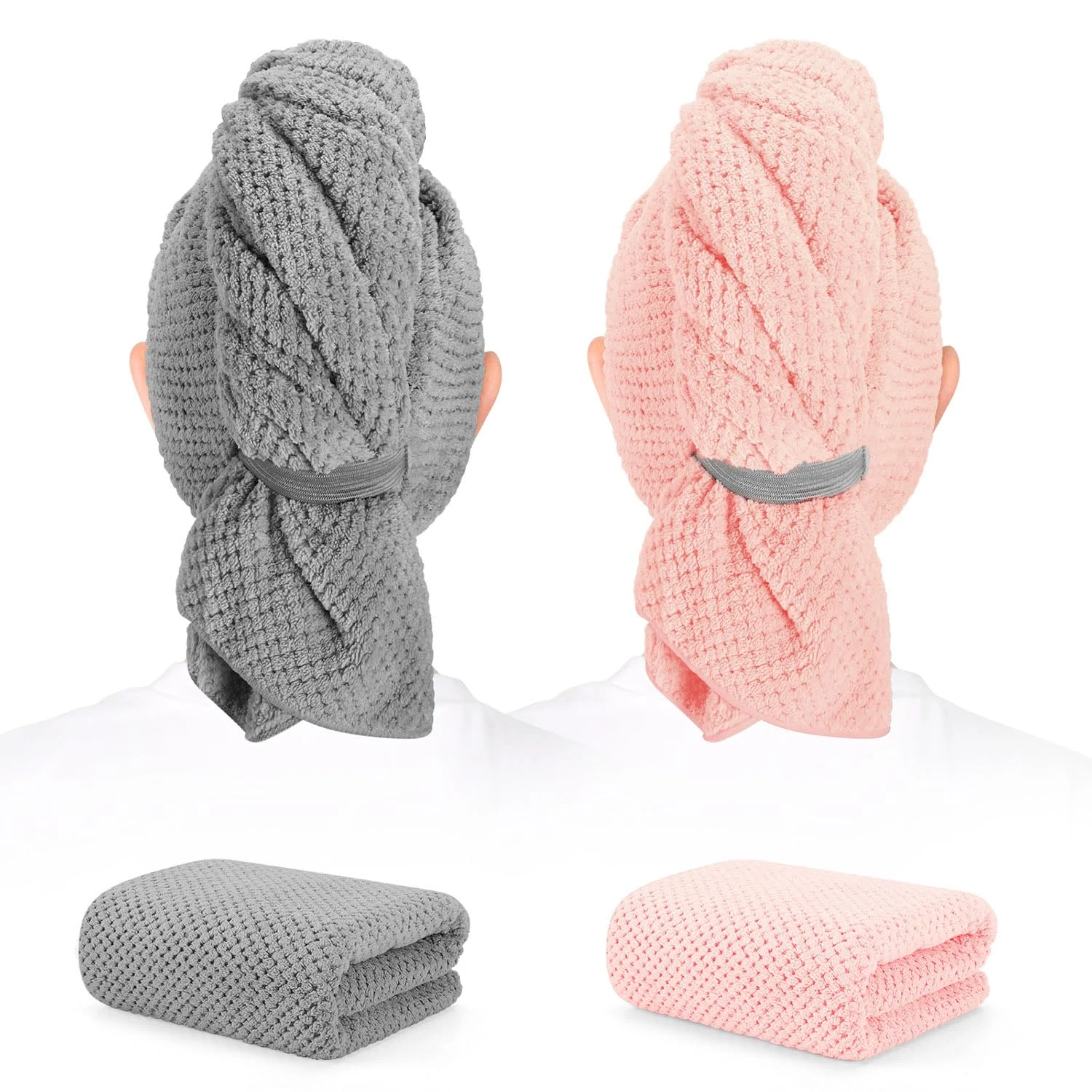 Microfiber hair towel for fast drying short layered hair