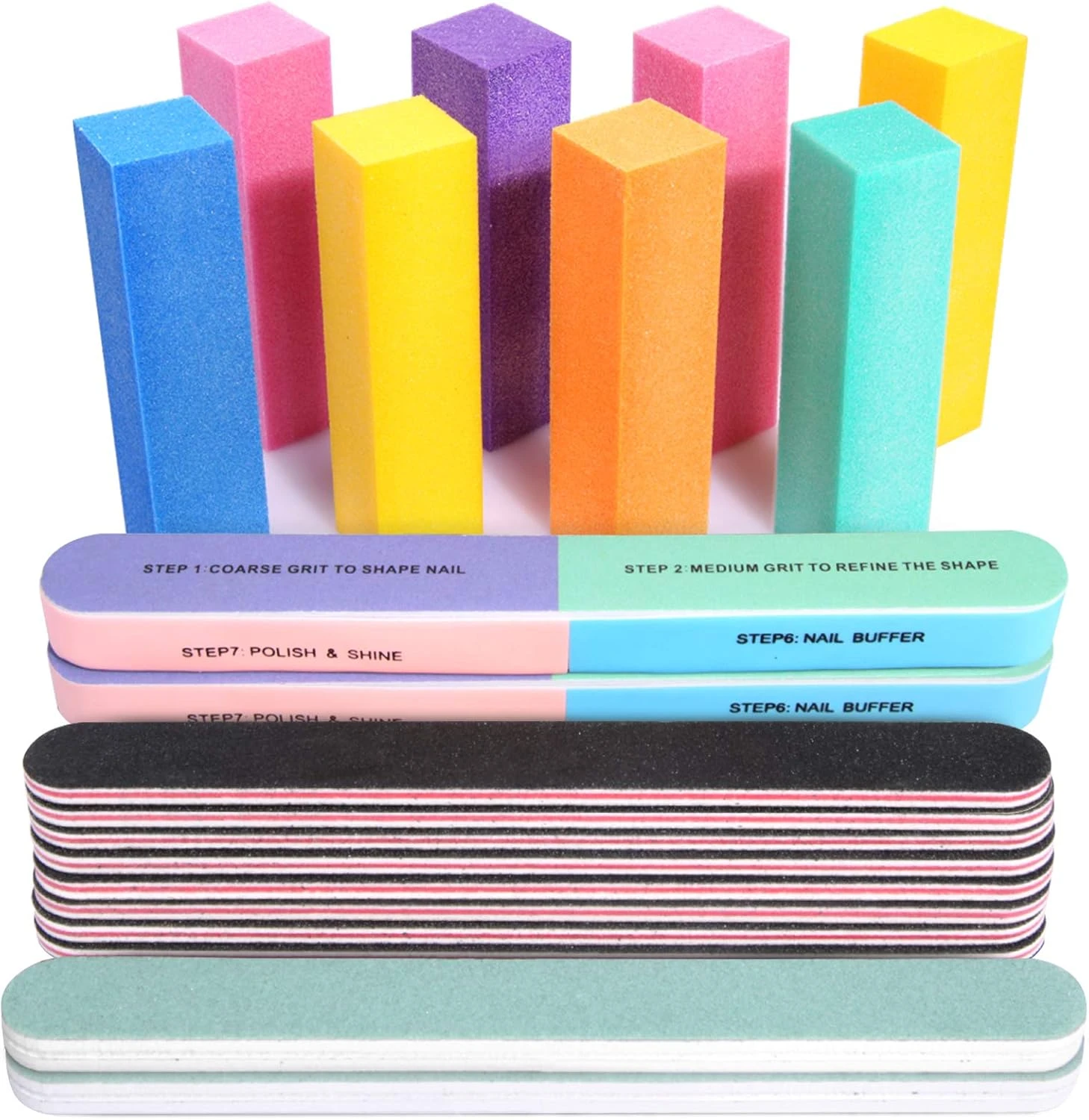 Buffer blocks for prepping peach chrome manicures