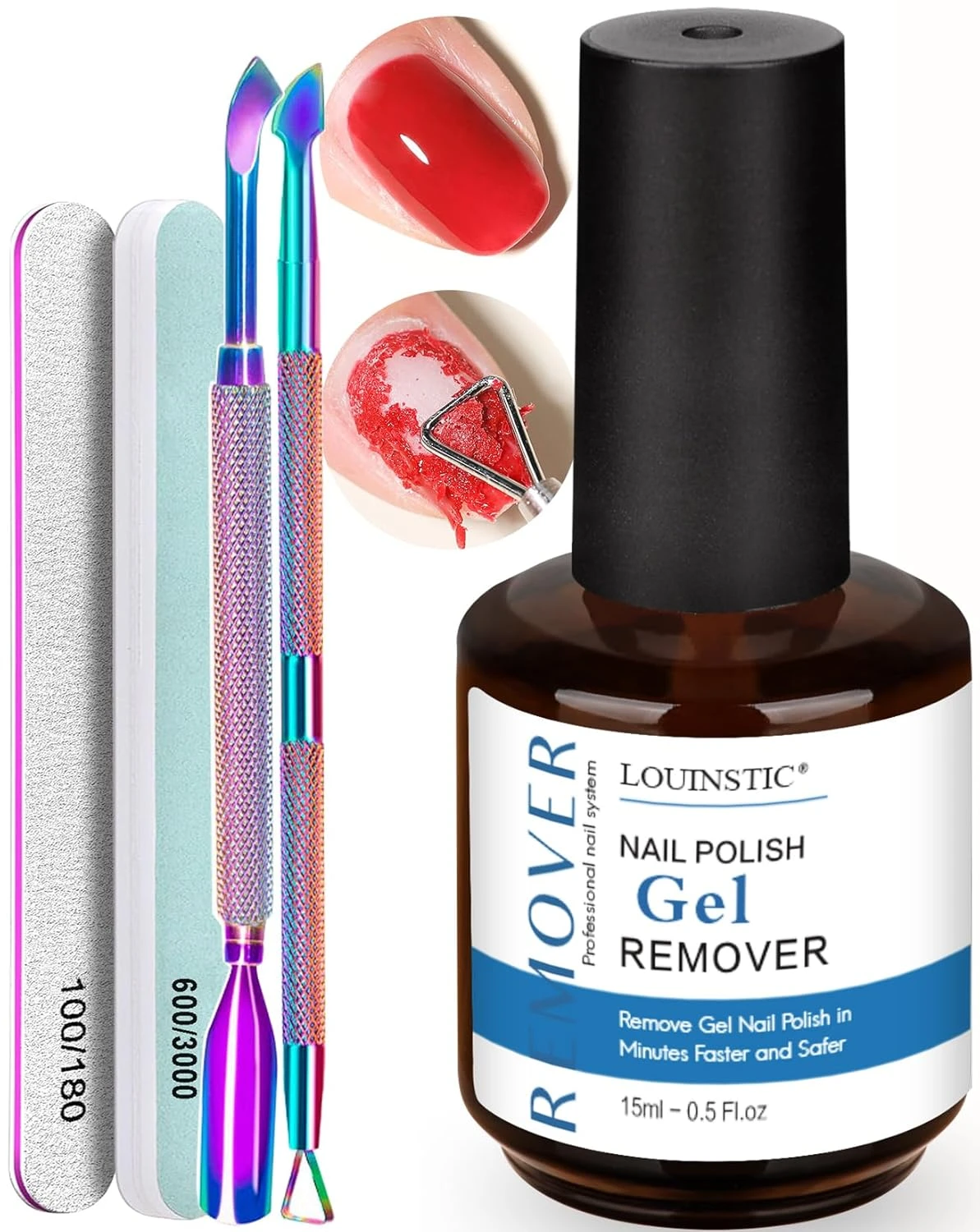 Gel safe remover for chrome manicure cleanup