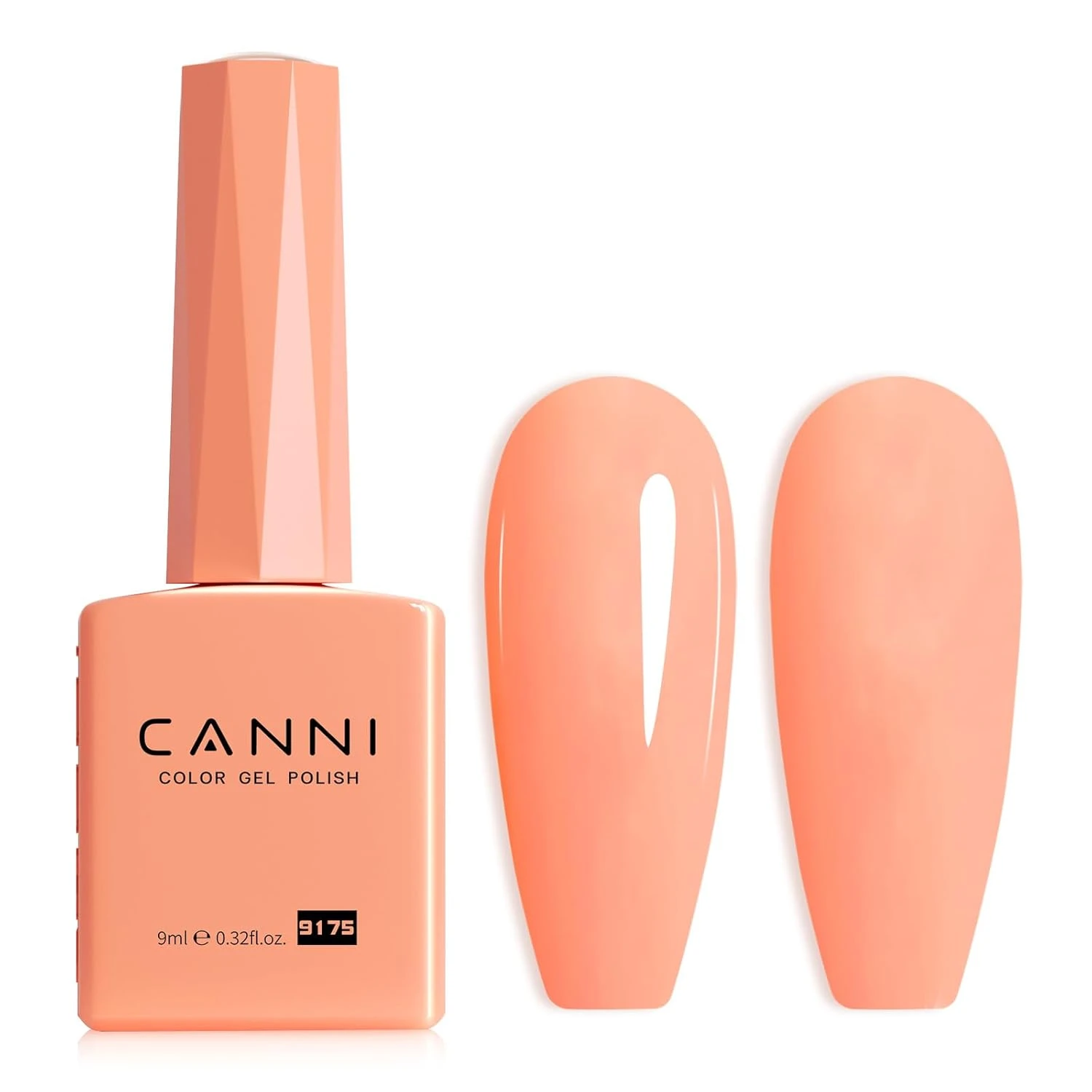 Soft peach gel base for peach chrome summer nails