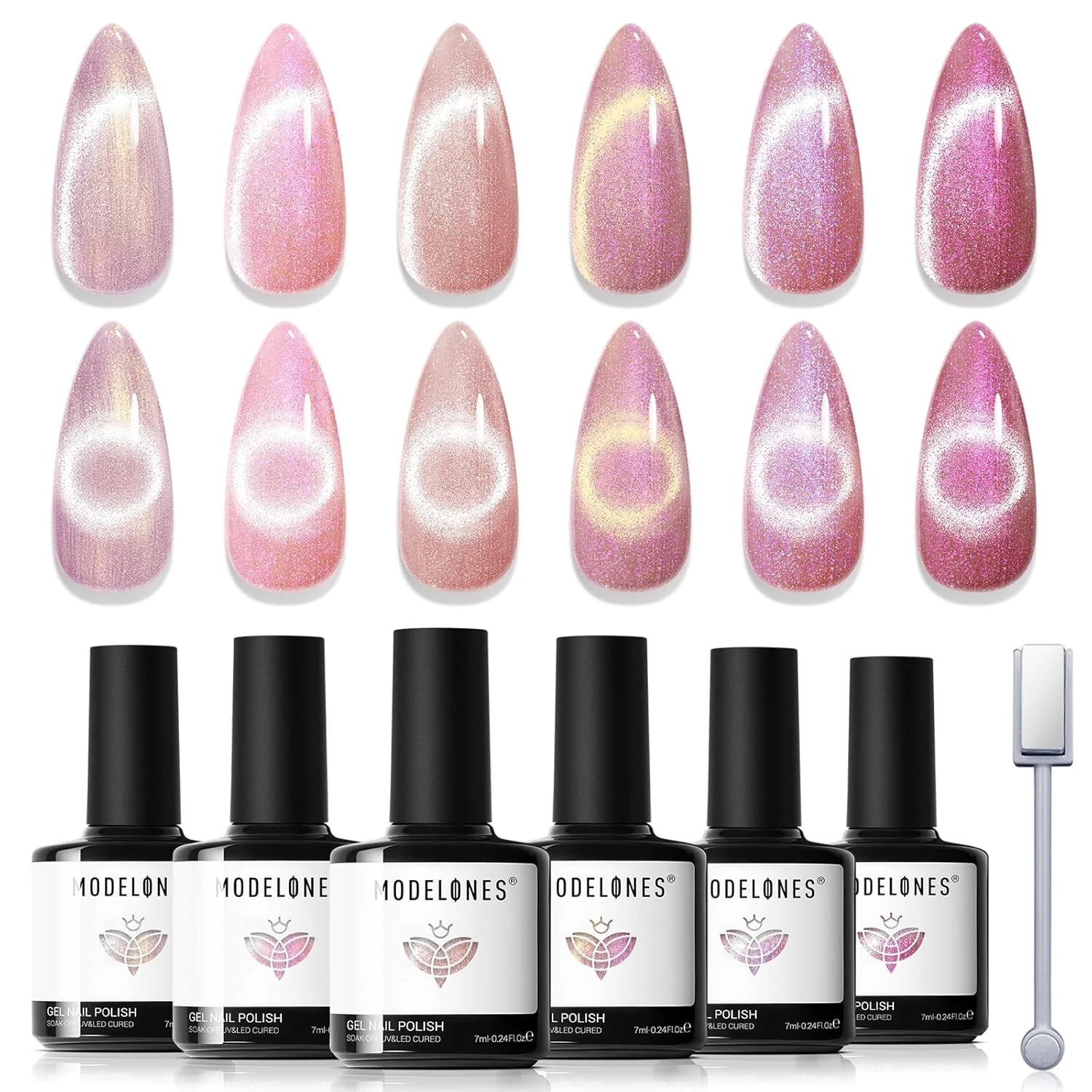 Pearl cat eye magnetic gel polish for moving light band nails