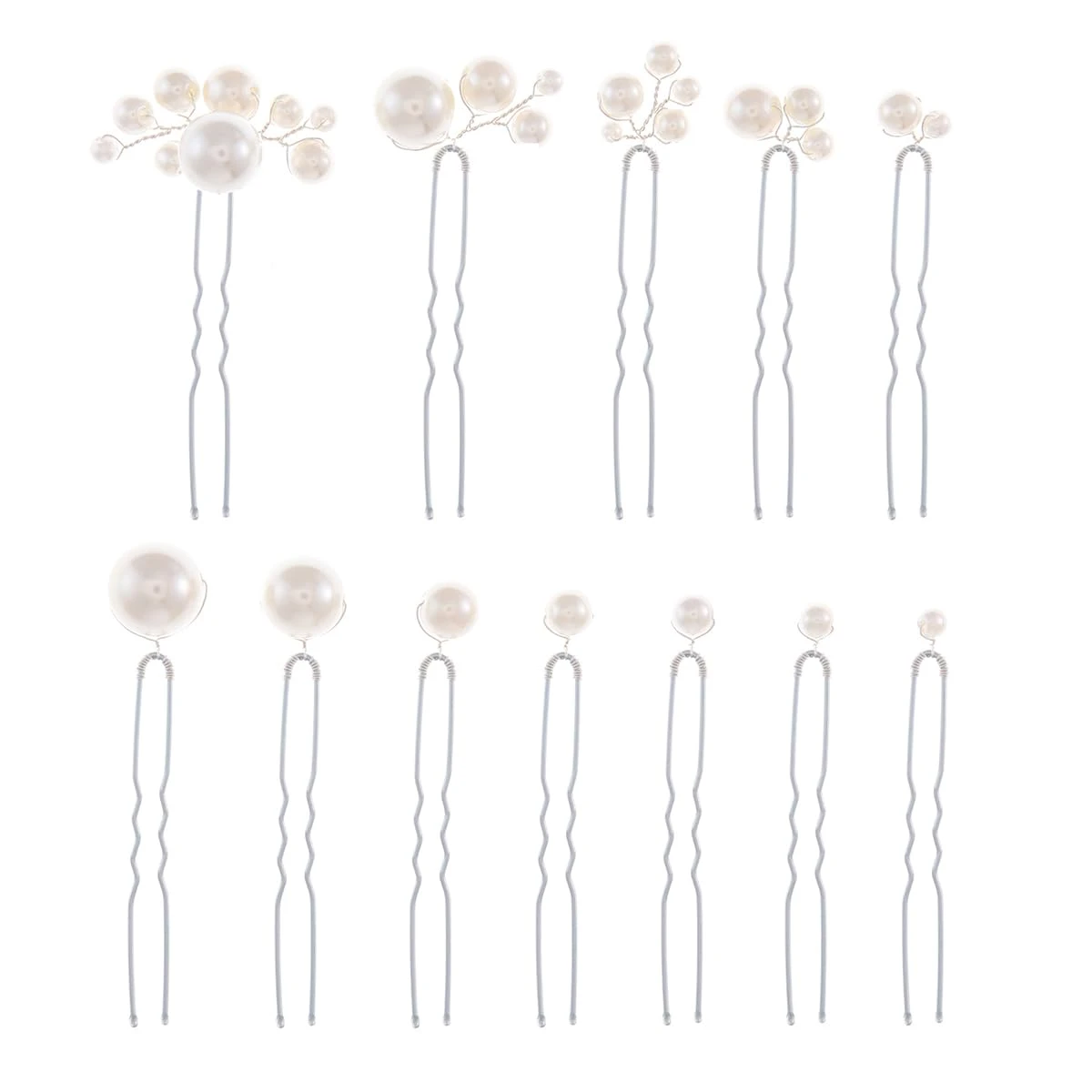 Pearl hair pins for securing loose beach waves at a bridal event