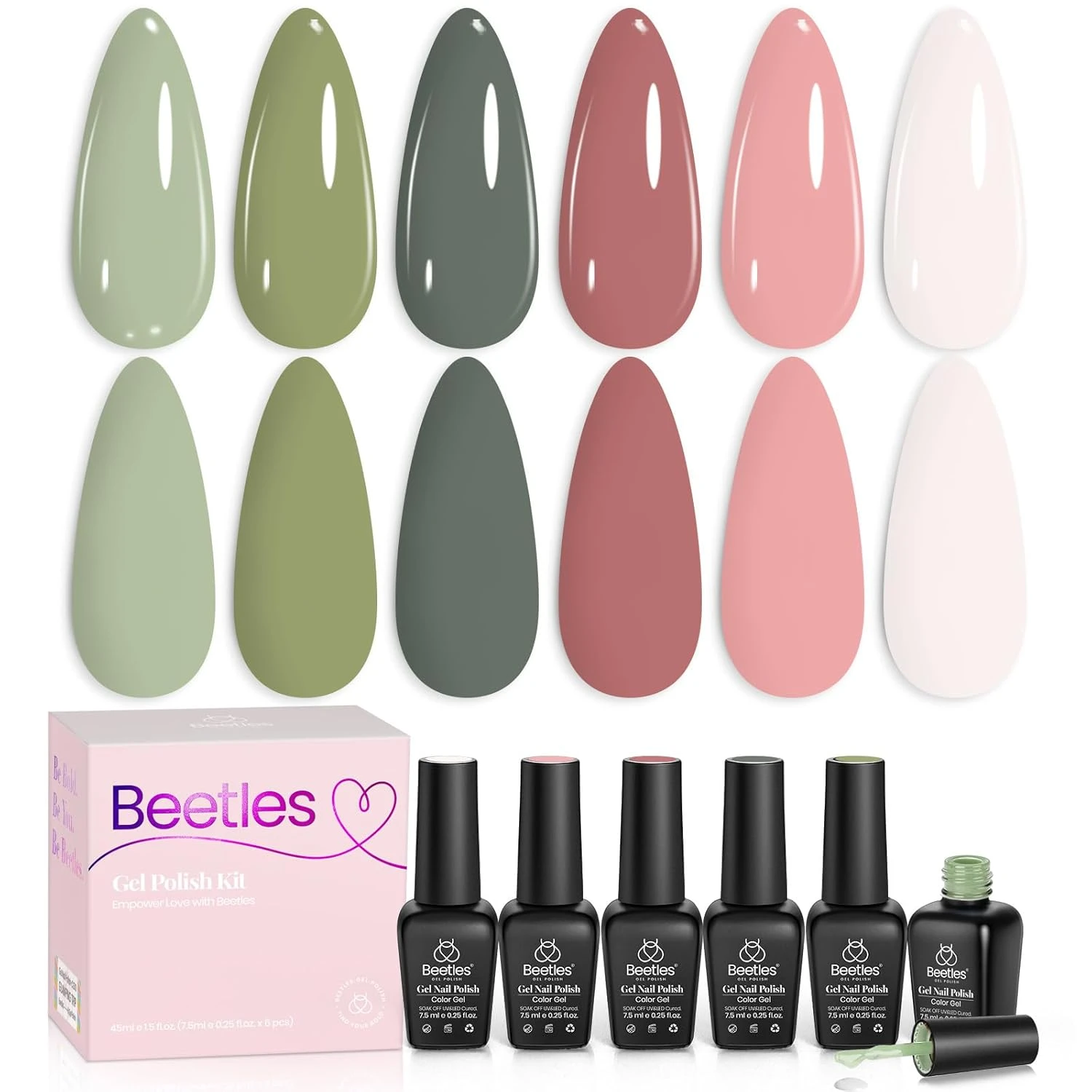 Pink and green gel duo for watermelon chrome nails