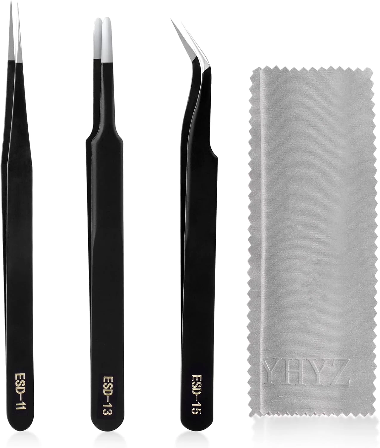 Curved tweezers for arranging crescent nail crystals