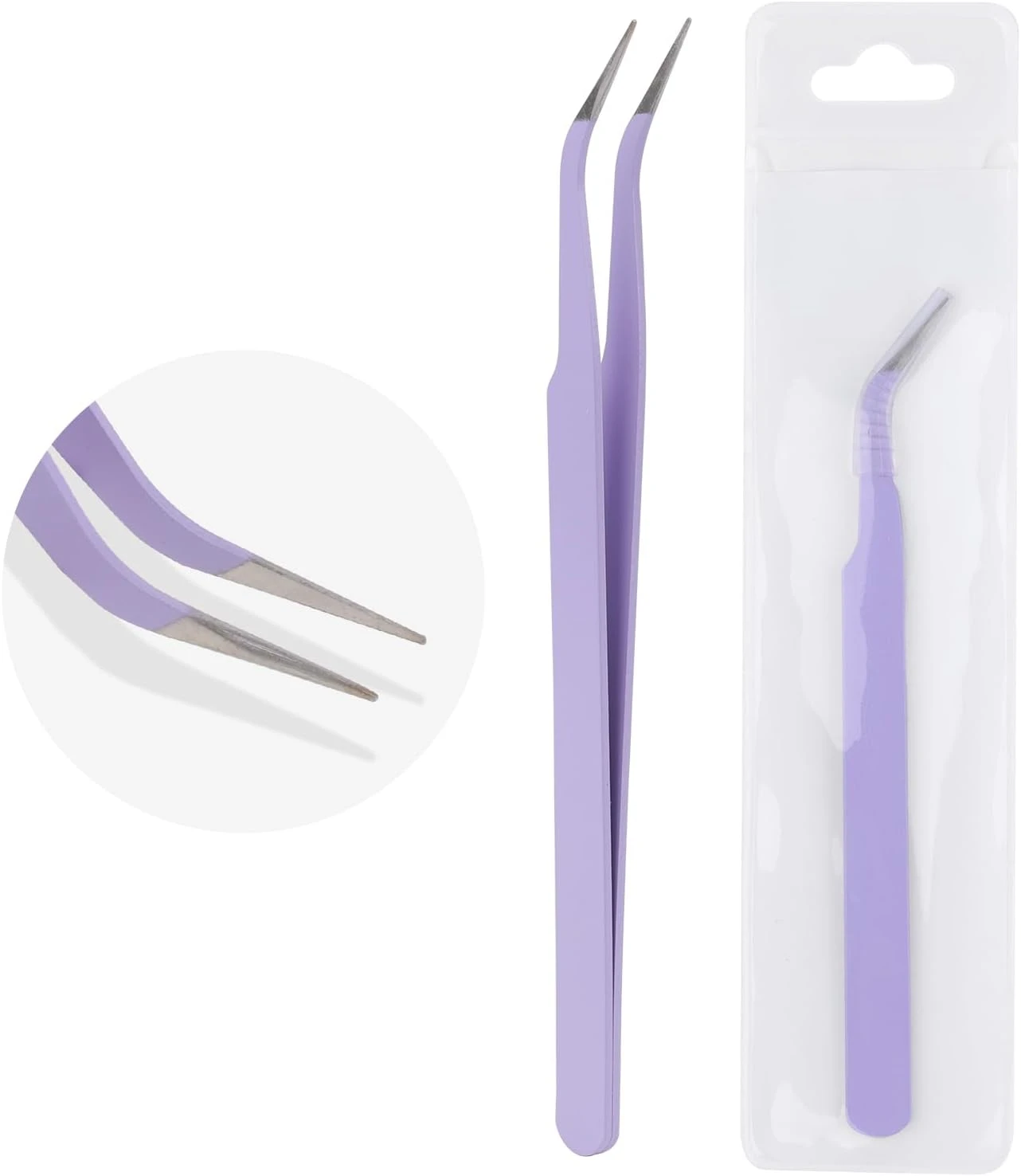 Precision tweezers for glam lash extension upkeep at home