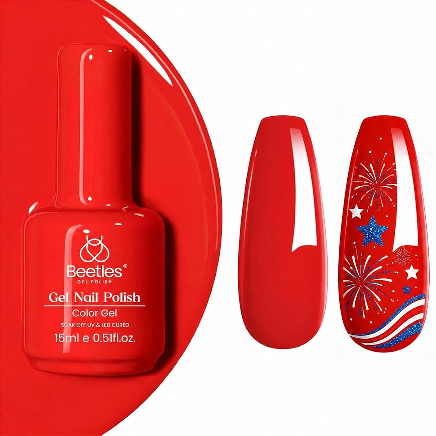 Red nail art polish for bandana print fourth of july nail designs