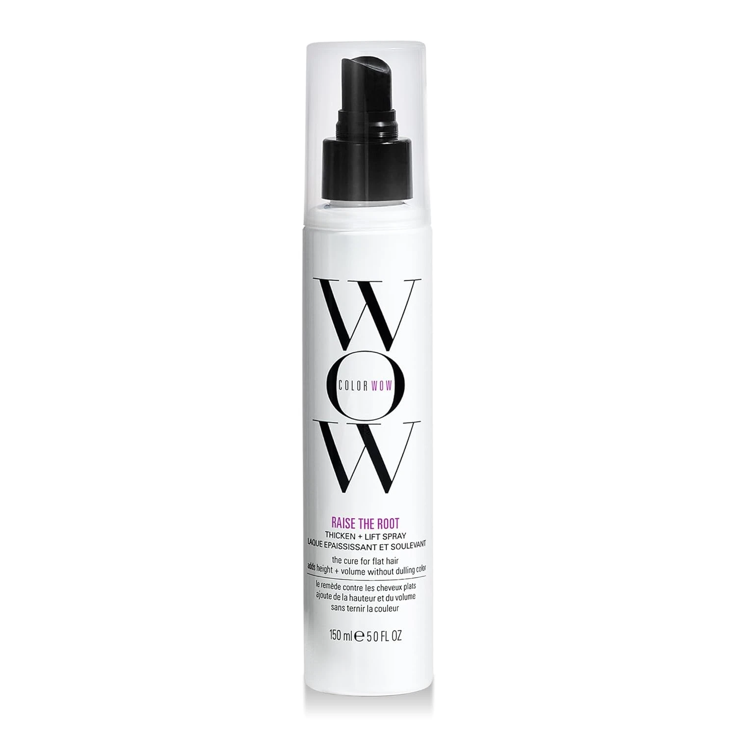 Root lift spray for fine thin hair in a short layered style