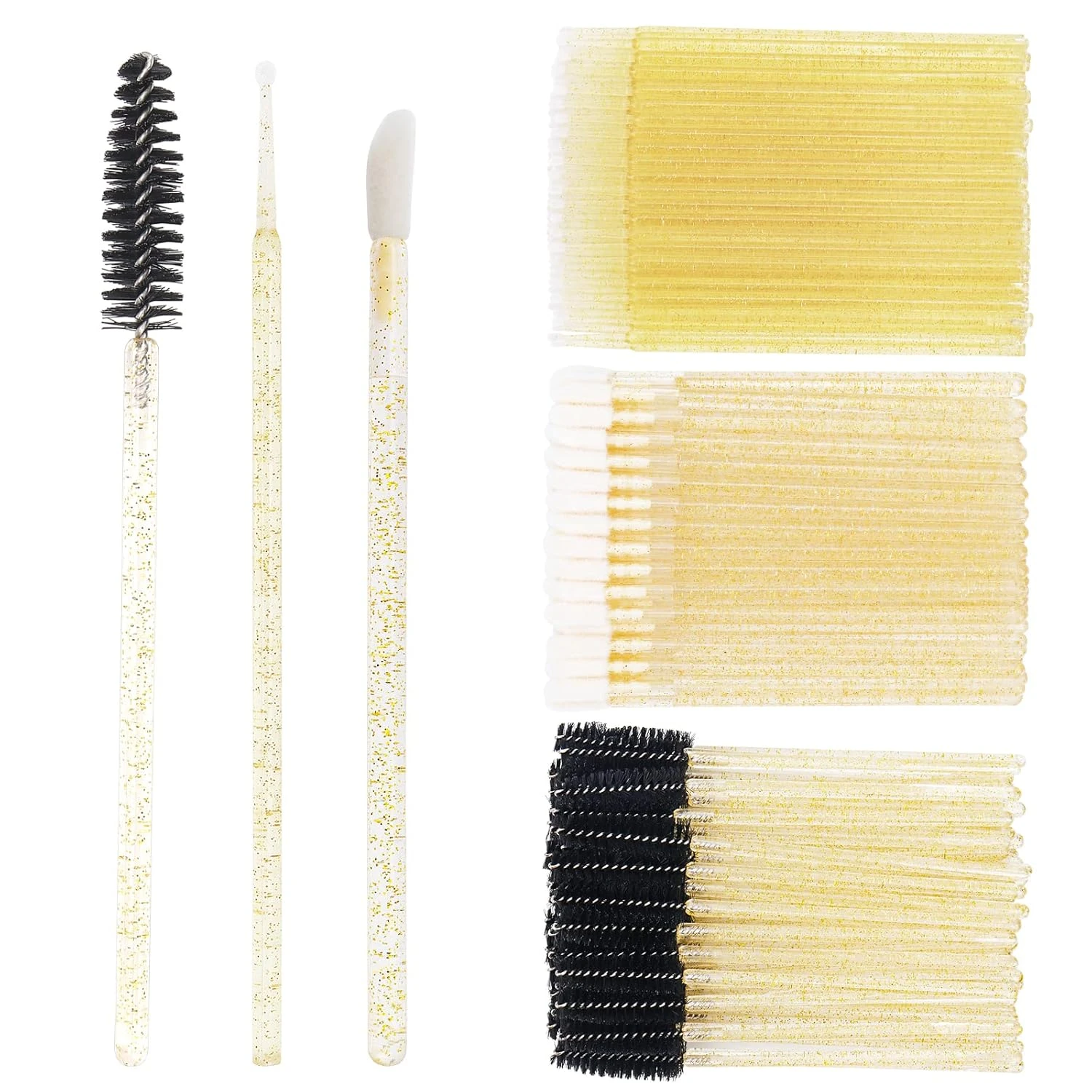 Lash spoolie set for brushing open eye lash extensions