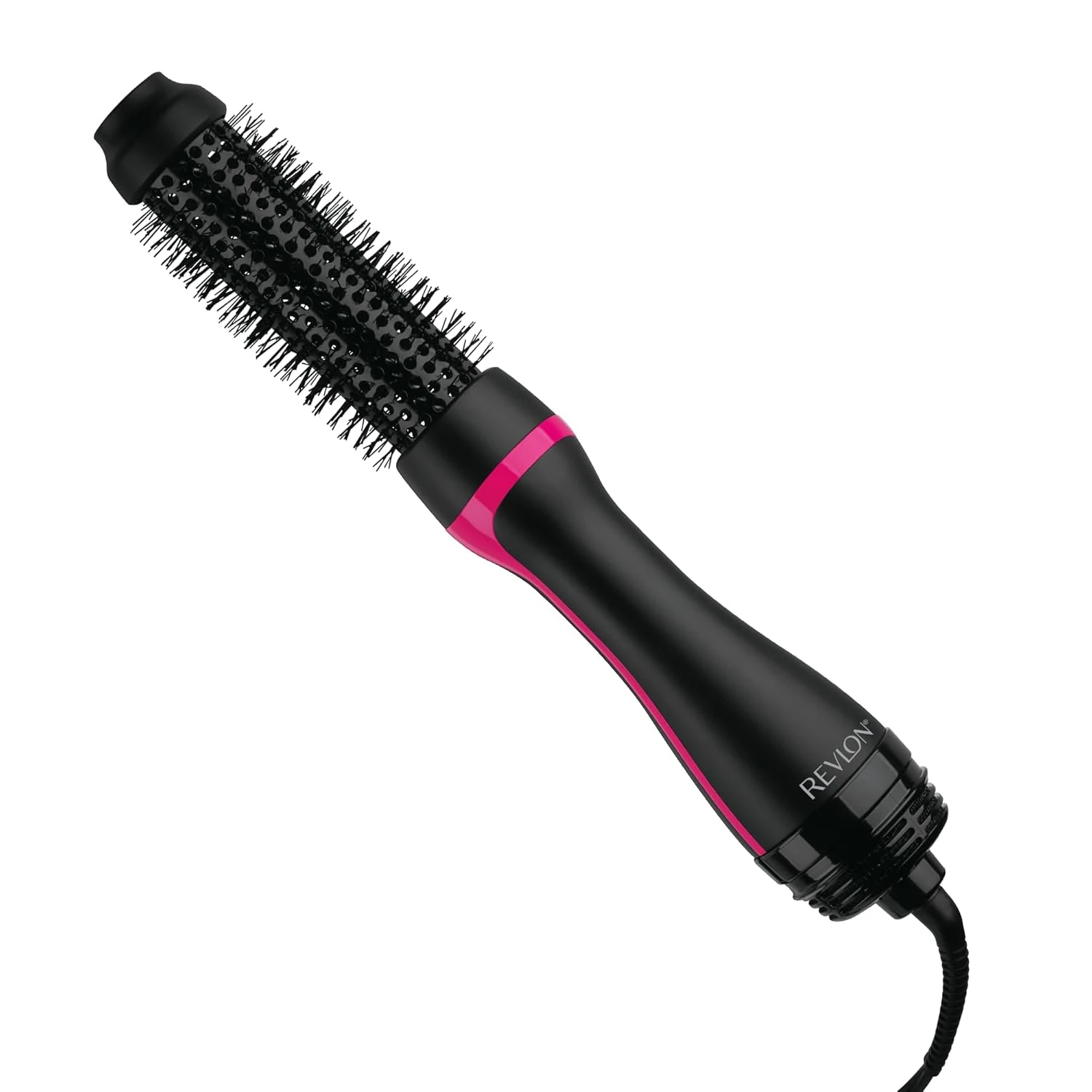 Ceramic barrel round brush for blow-drying a classic short layered cut