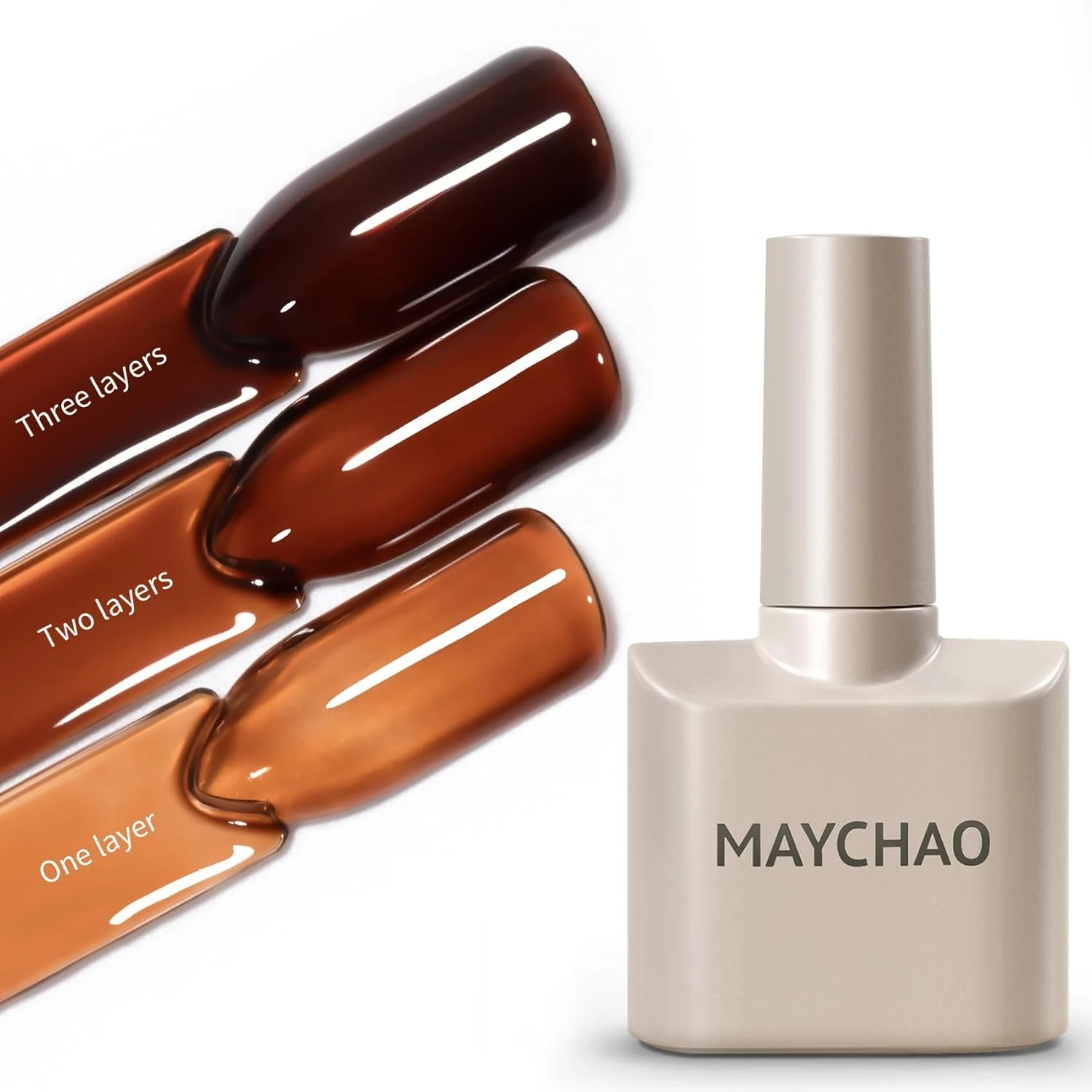 Sheer amber gel polish base for tortoise shell nails