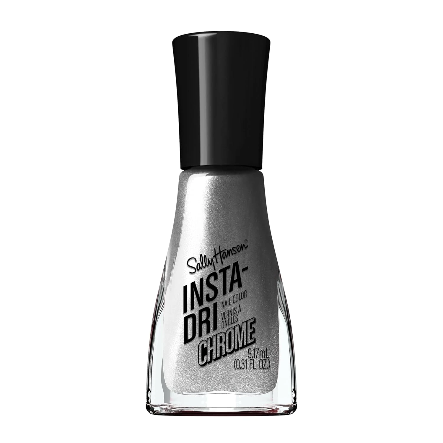 Silver shimmer polish for veining on smoky grey quartz marble nails