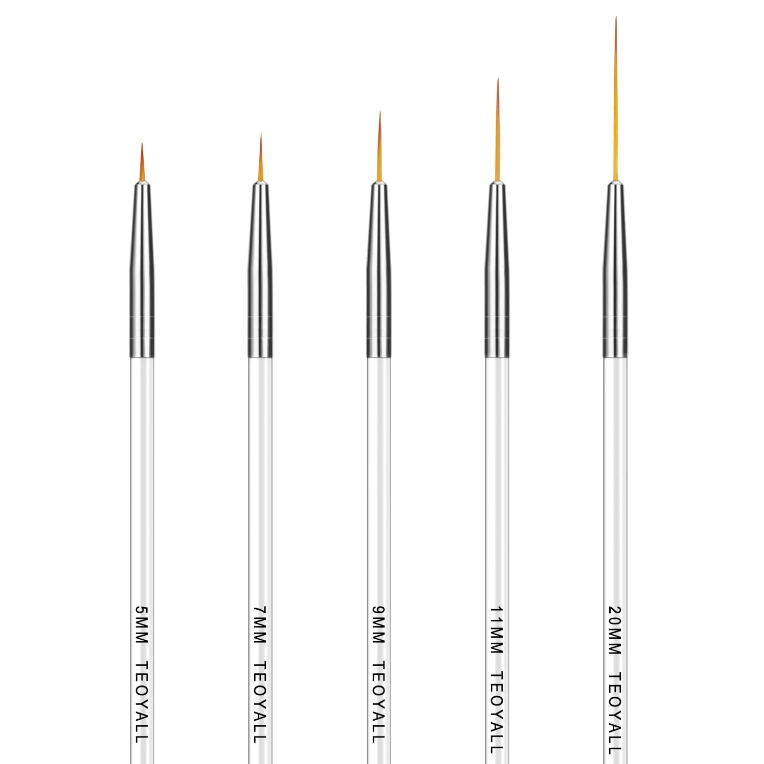 Thin nail striping brush for detailed veining on black onyx marble nails