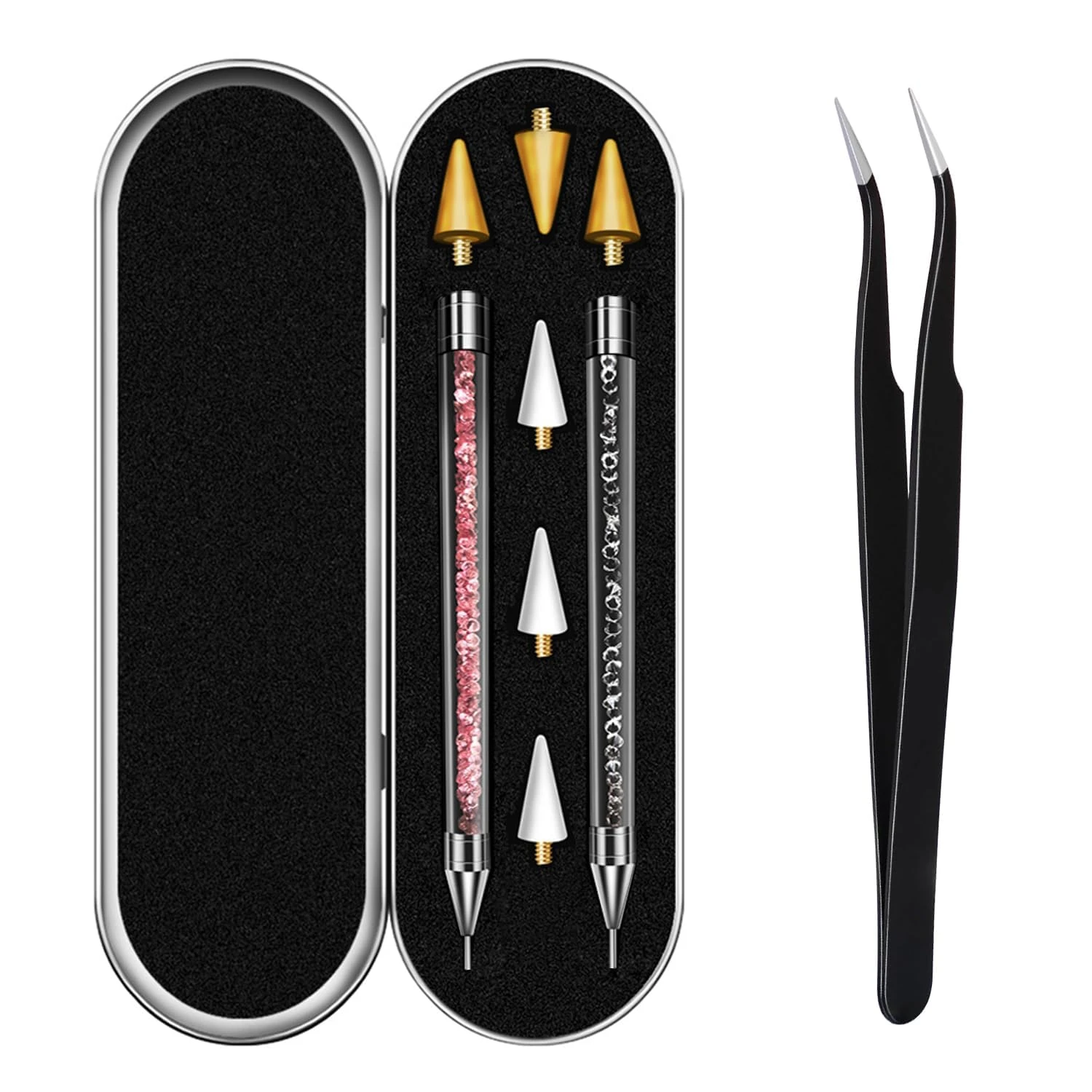 Wax picker pen for placing rhinestones on nails