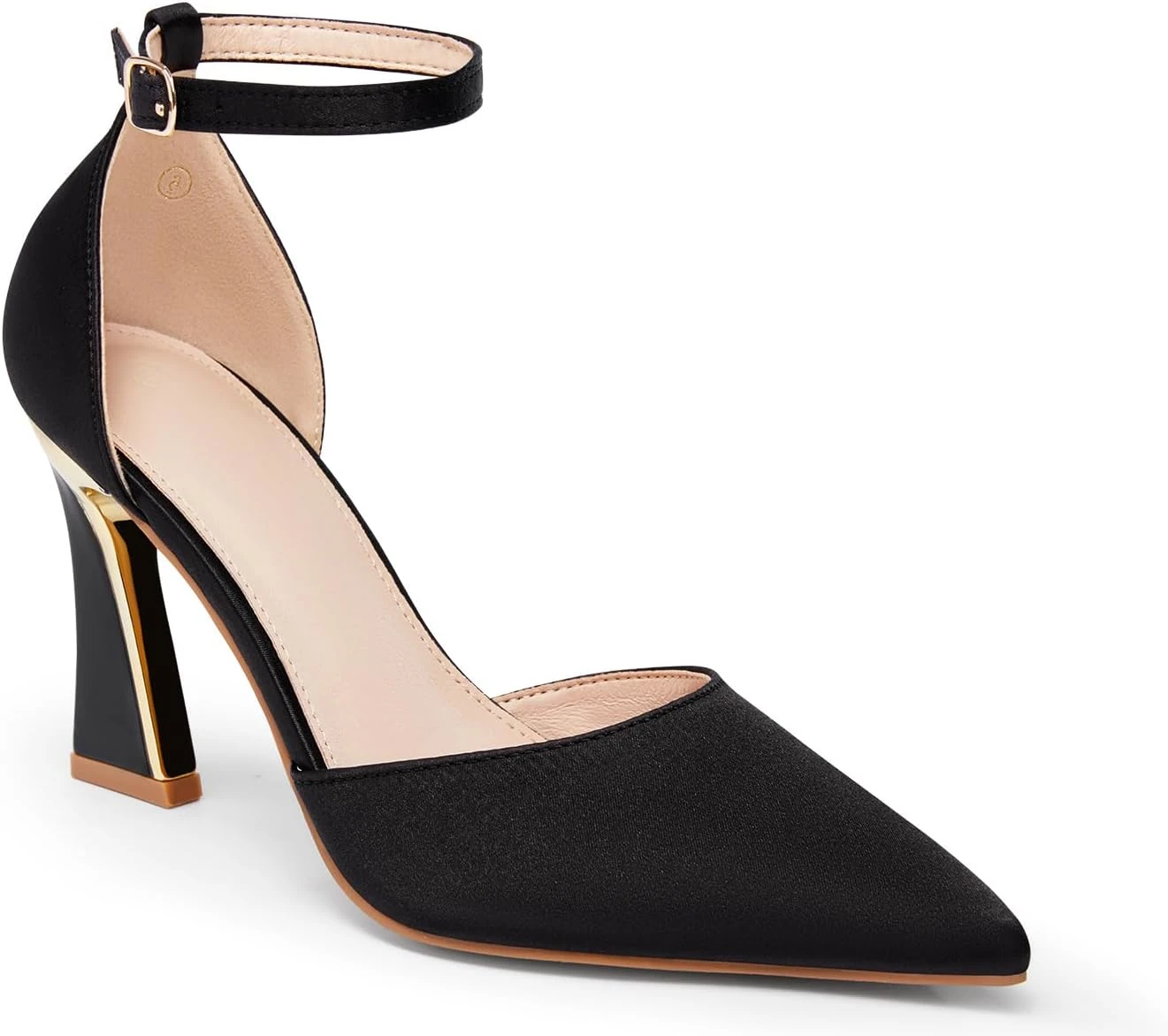 Black satin pumps for lace black evening dress looks