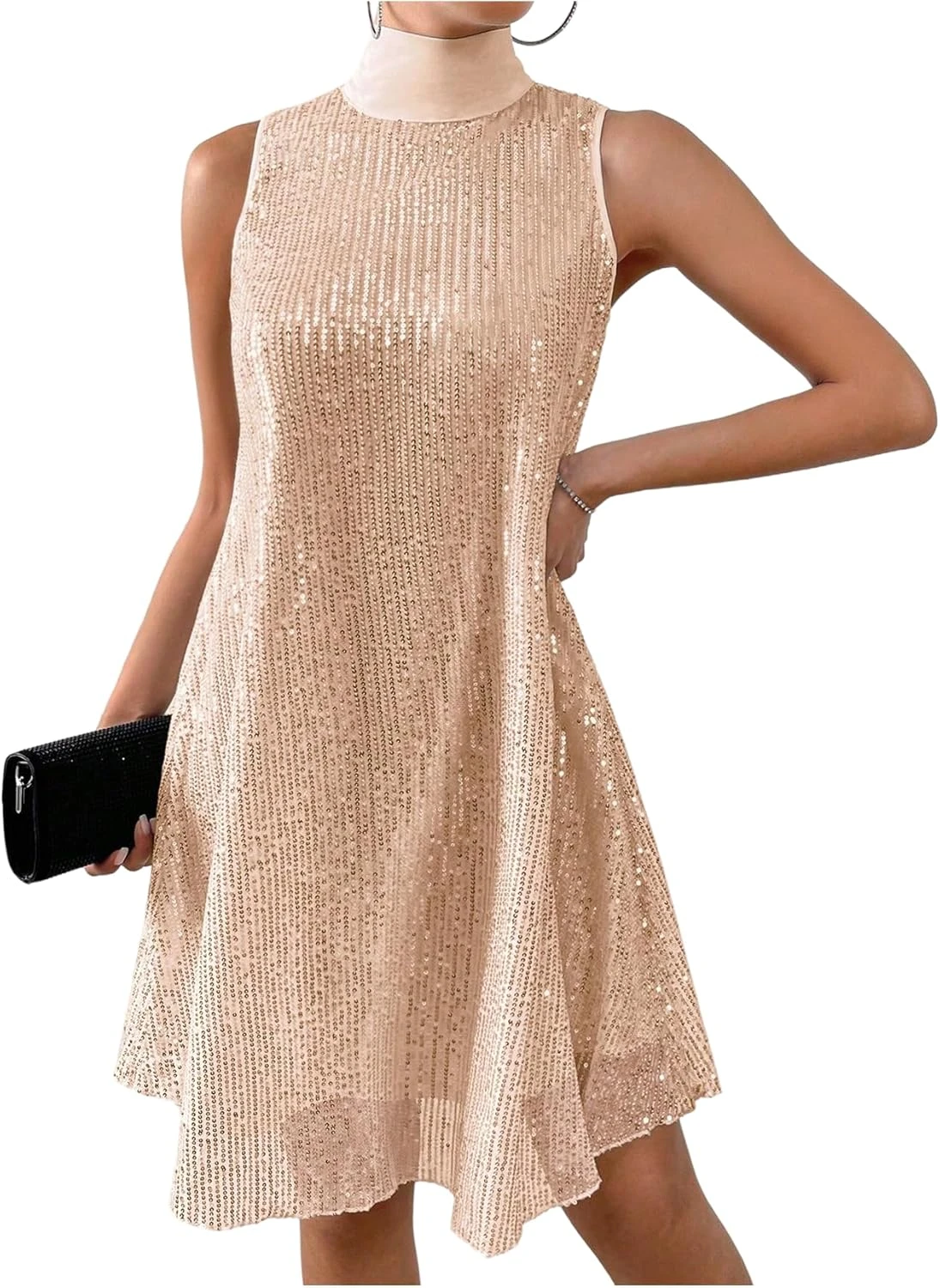 champagne sequin slip dress for a glamorous engagement party