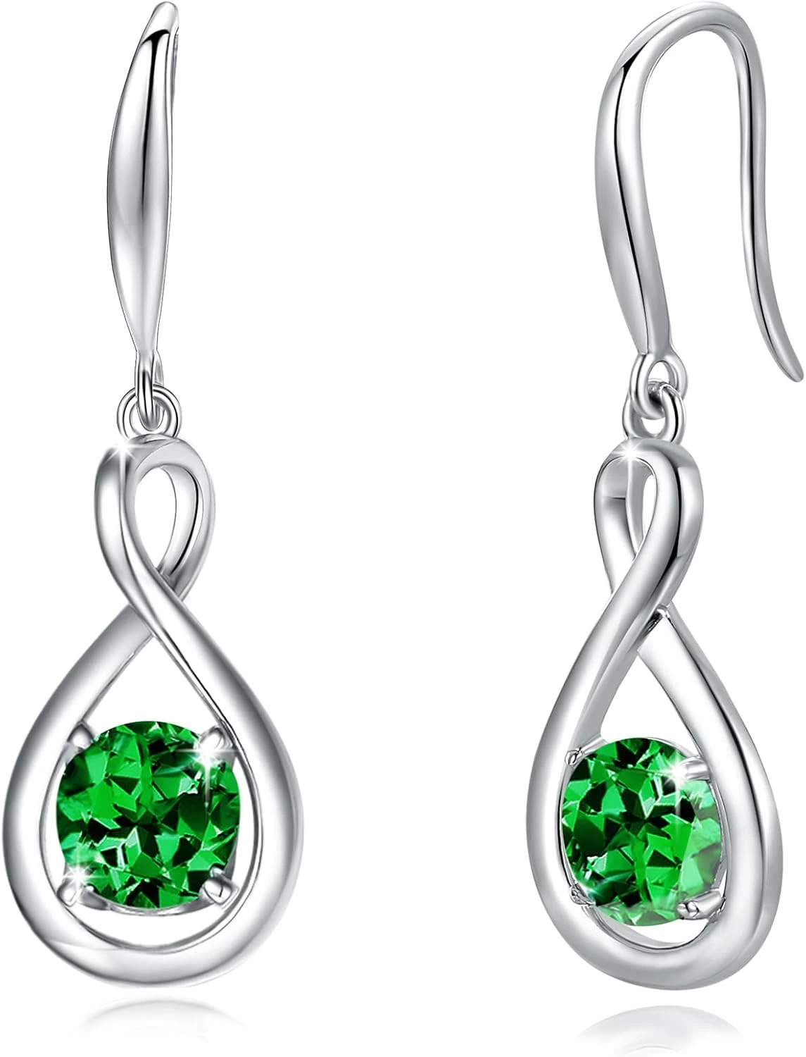 emerald drop earrings for an emerald satin engagement party look