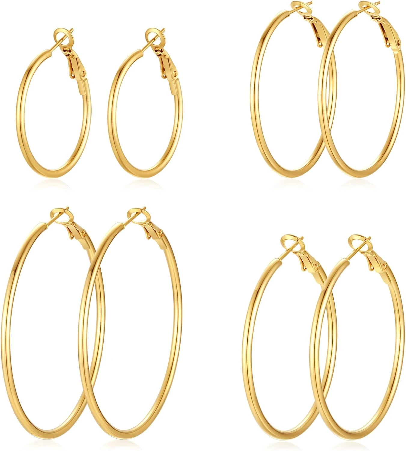 Gold hoop earrings for white boho dress styling