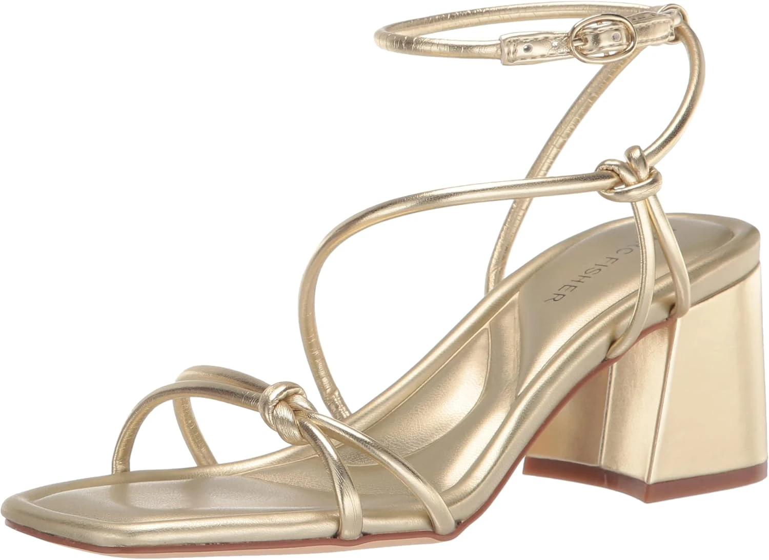 Gold strappy block heels for cape black evening gowns