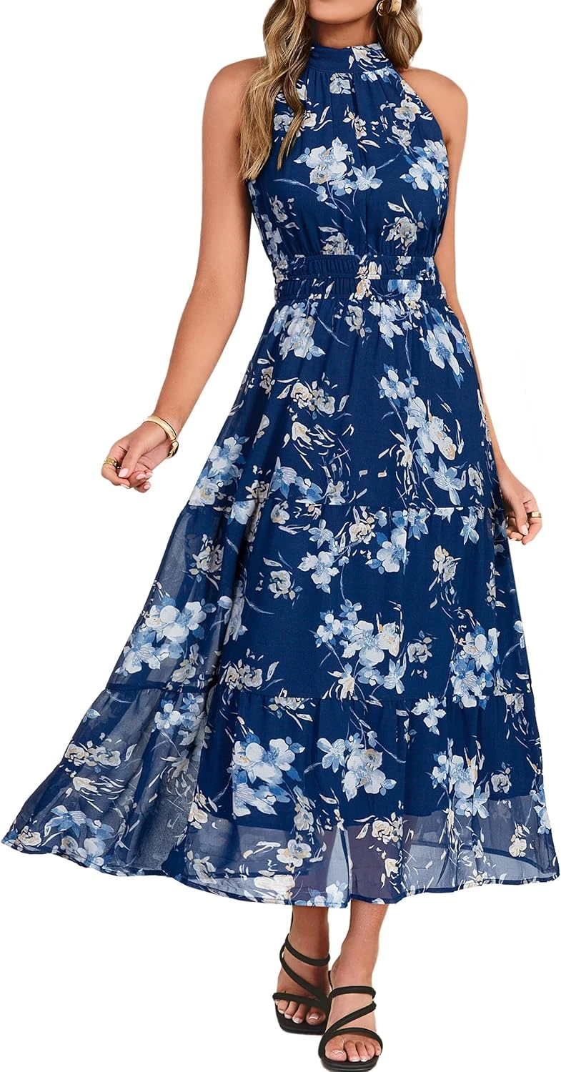 halter neck column maxi dress for a sophisticated engagement party