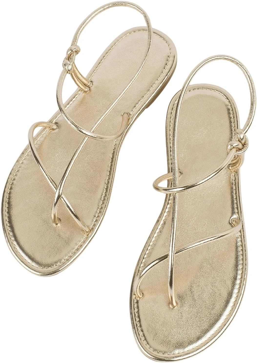 Metallic flat sandals for white halter boho dresses