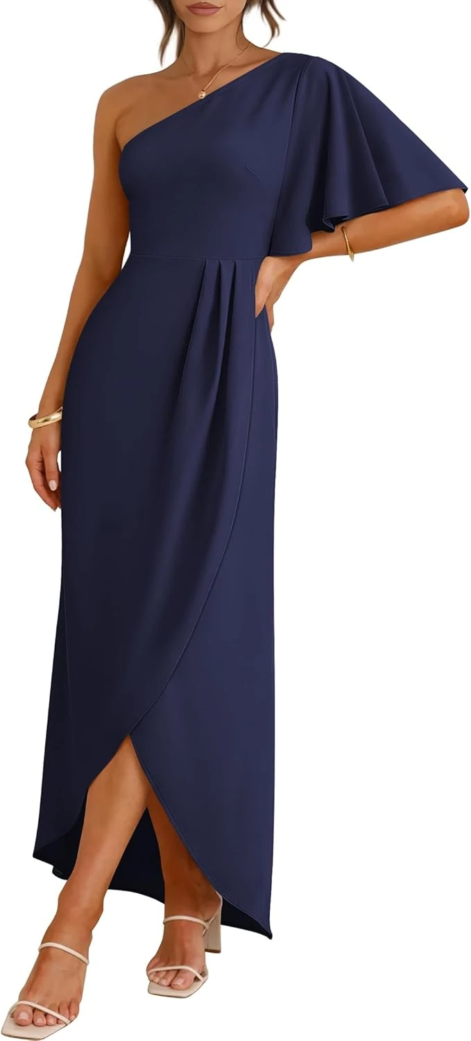 one shoulder cocktail dress for a formal engagement party