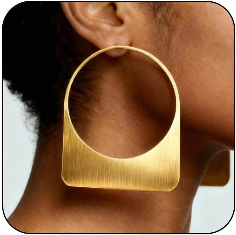 Oversized statement earrings for high neck black evening dress looks