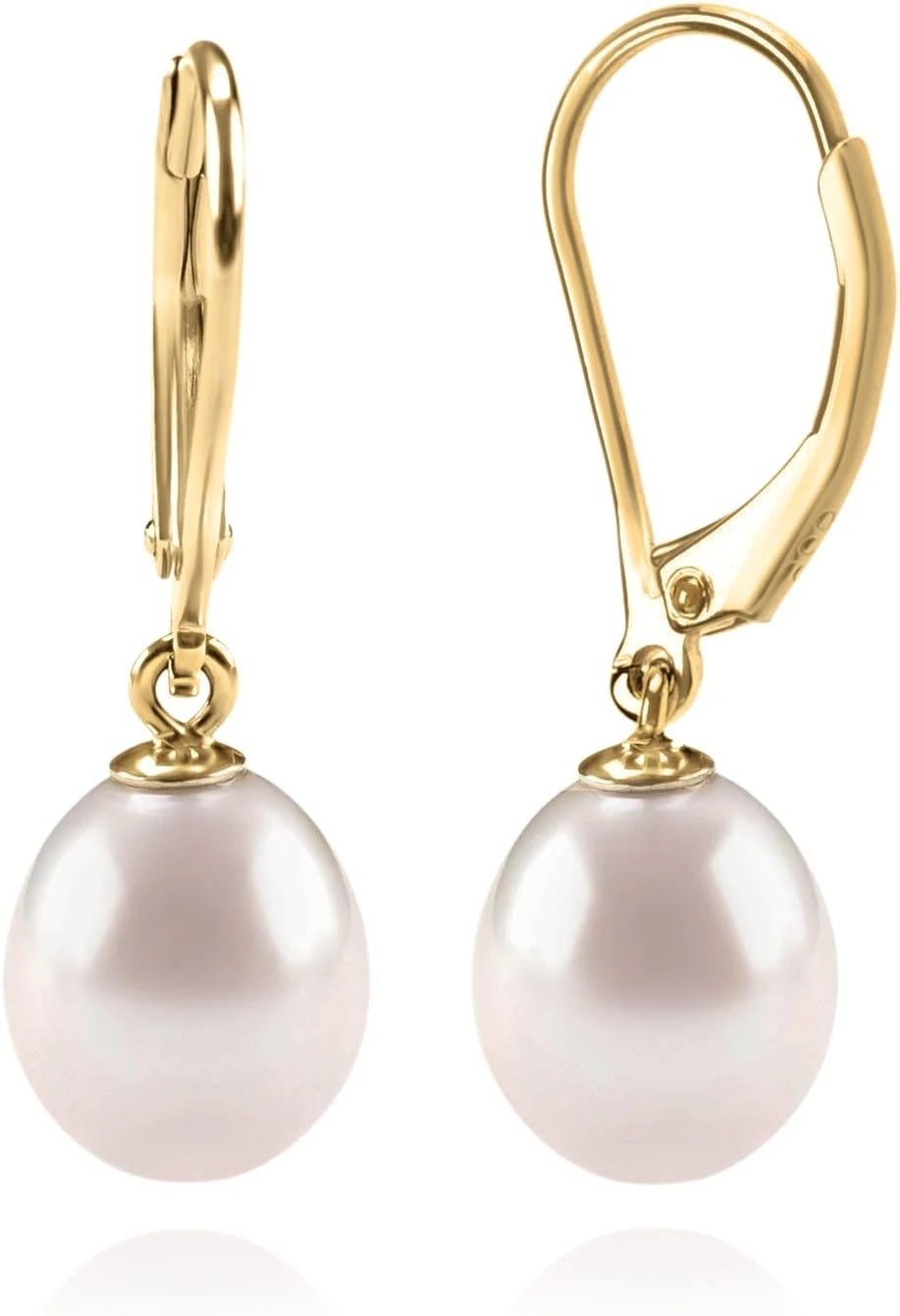 Pearl drop earrings for white lace boho dress styling