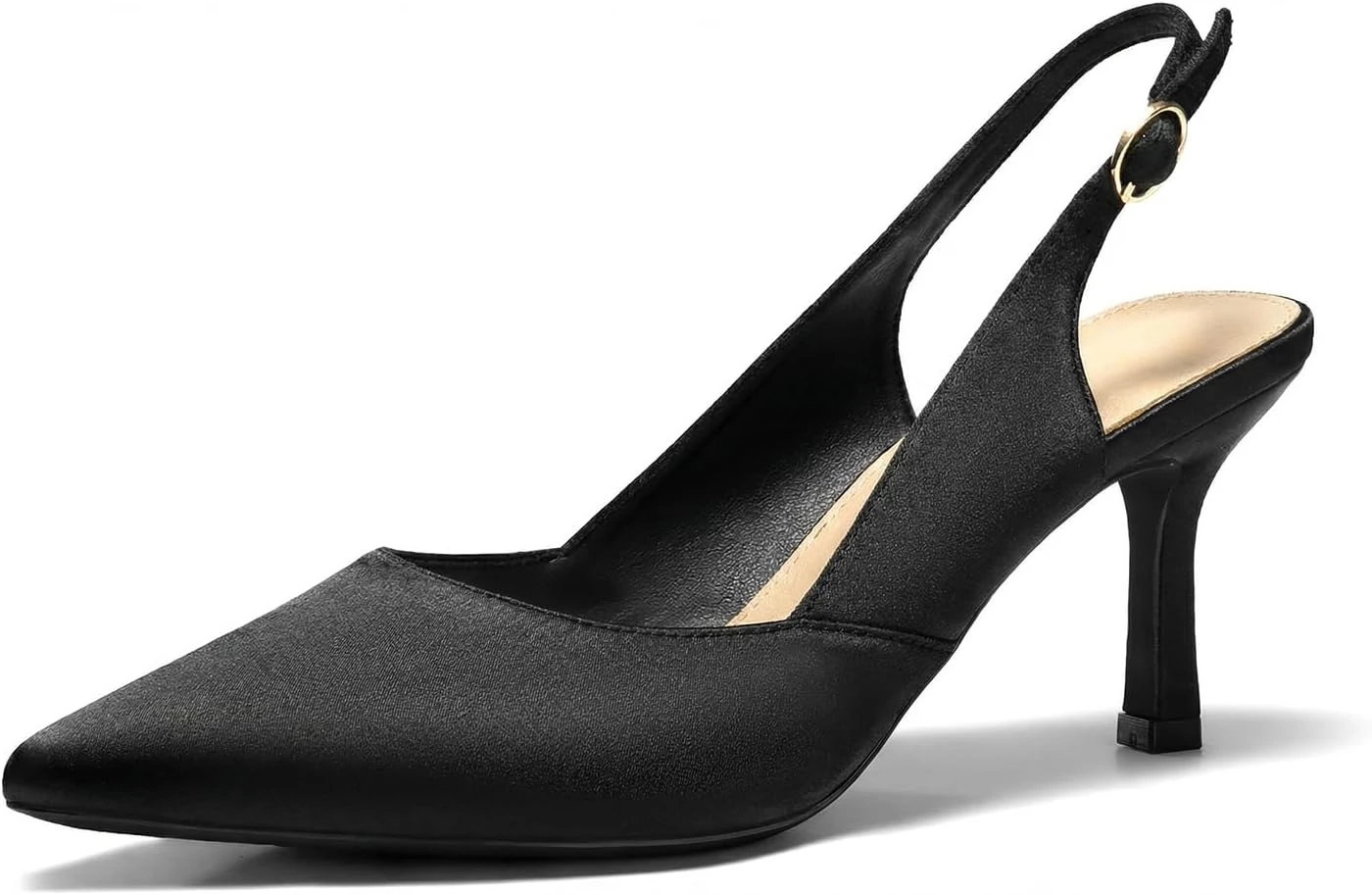 satin pointed toe heels for a bow back engagement party dress