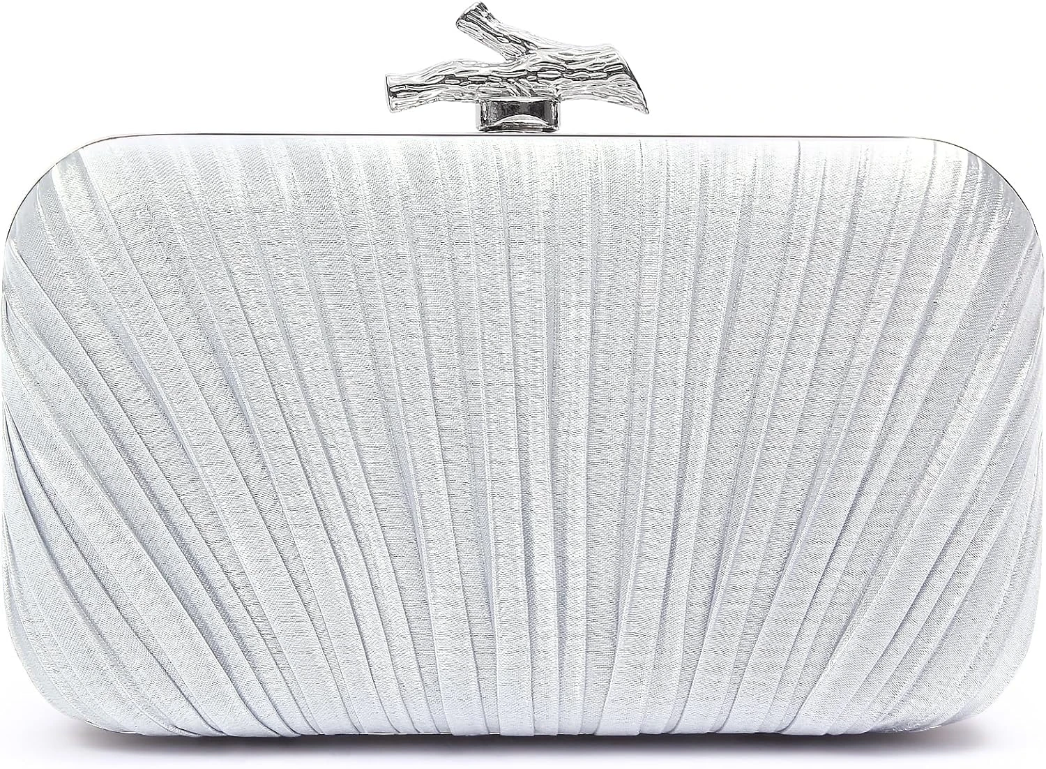 silver box clutch for a formal engagement party look