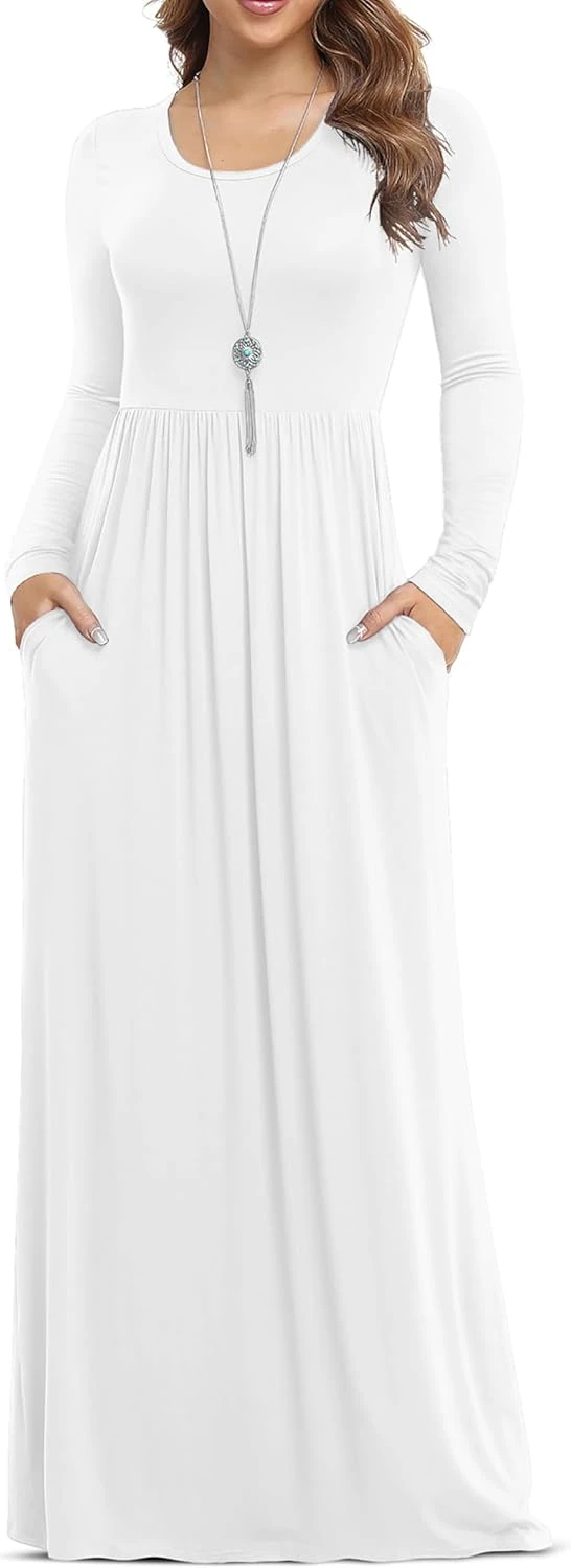 White long sleeve prairie maxi dress for boho festival looks