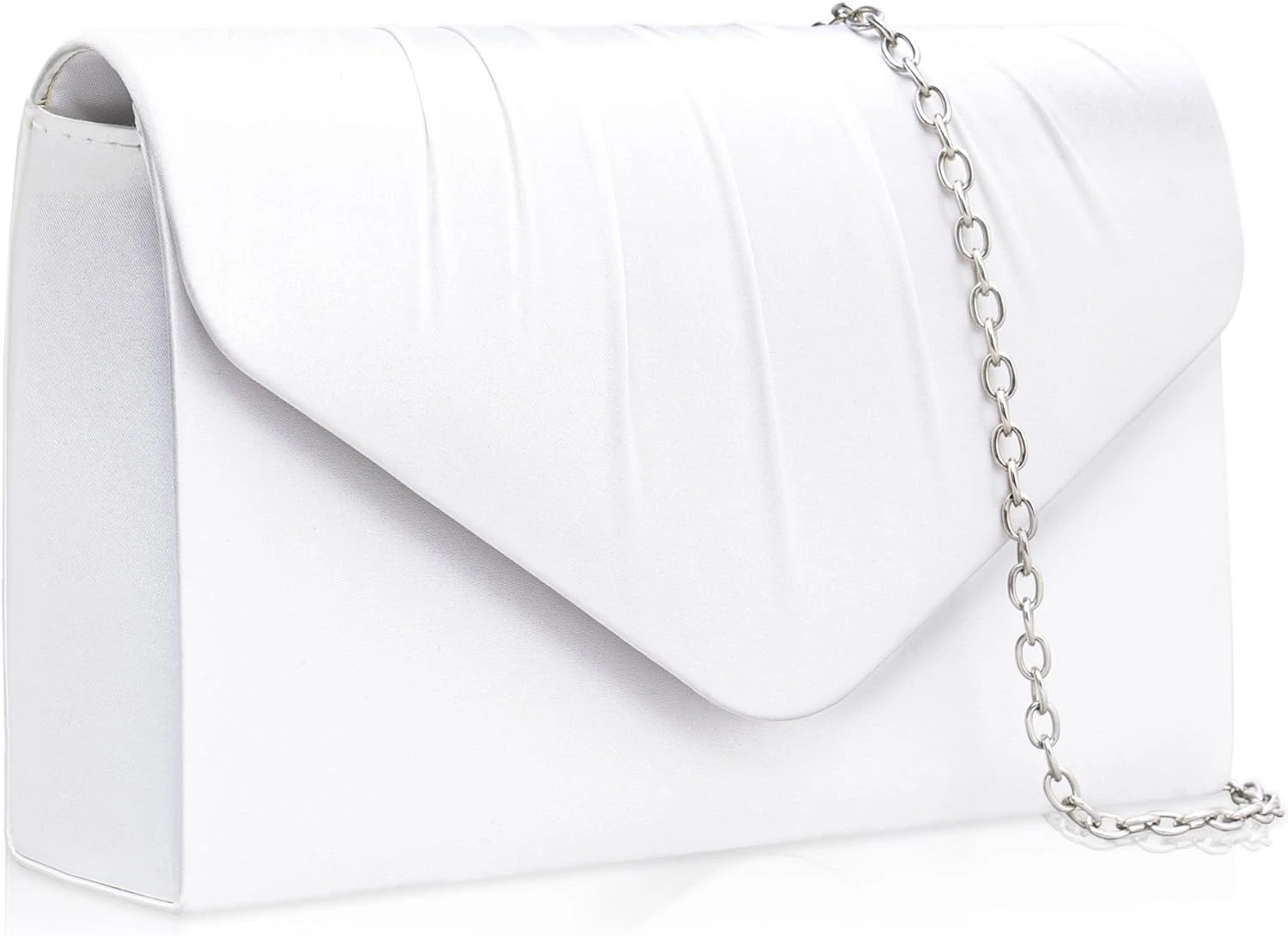 White satin clutch for black and white evening dress outfits