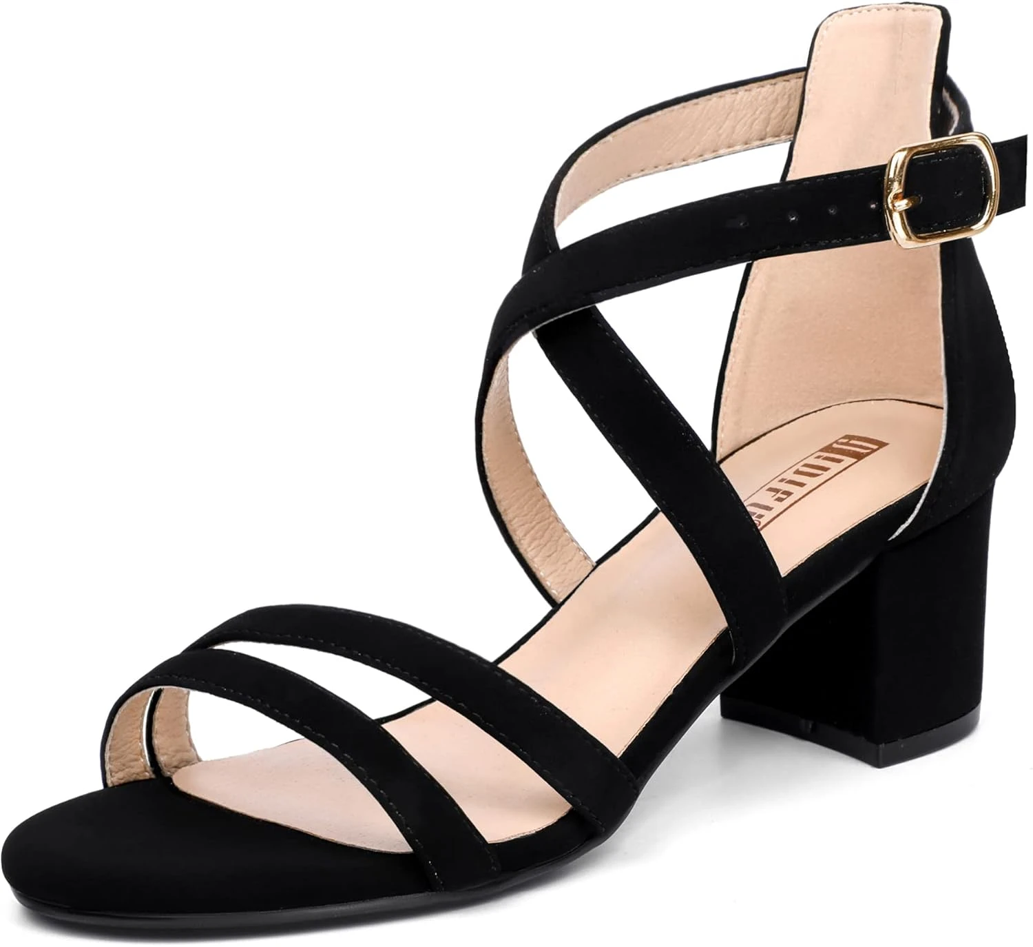 strappy block heel formal shoes for an A-line prom dress