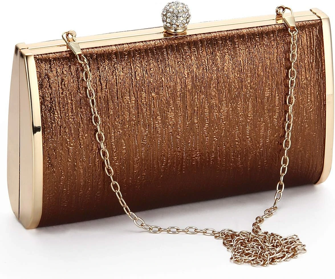 copper metallic evening clutch for prom night styling