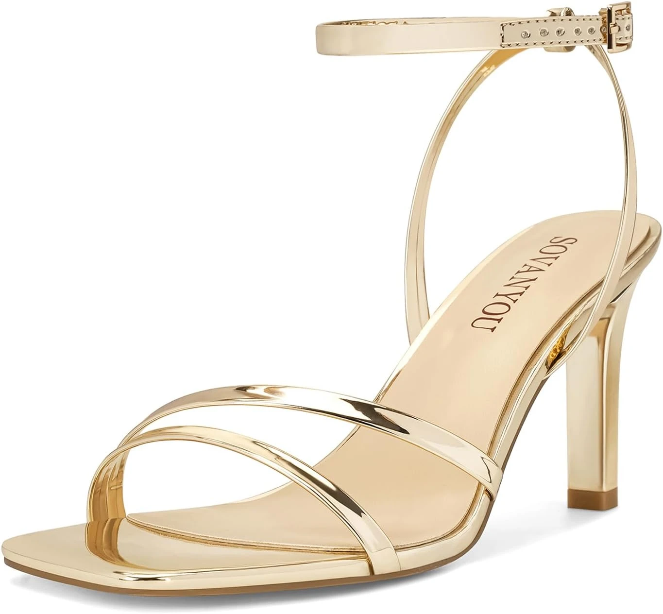 gold metallic strappy heels for a red prom dress outfit