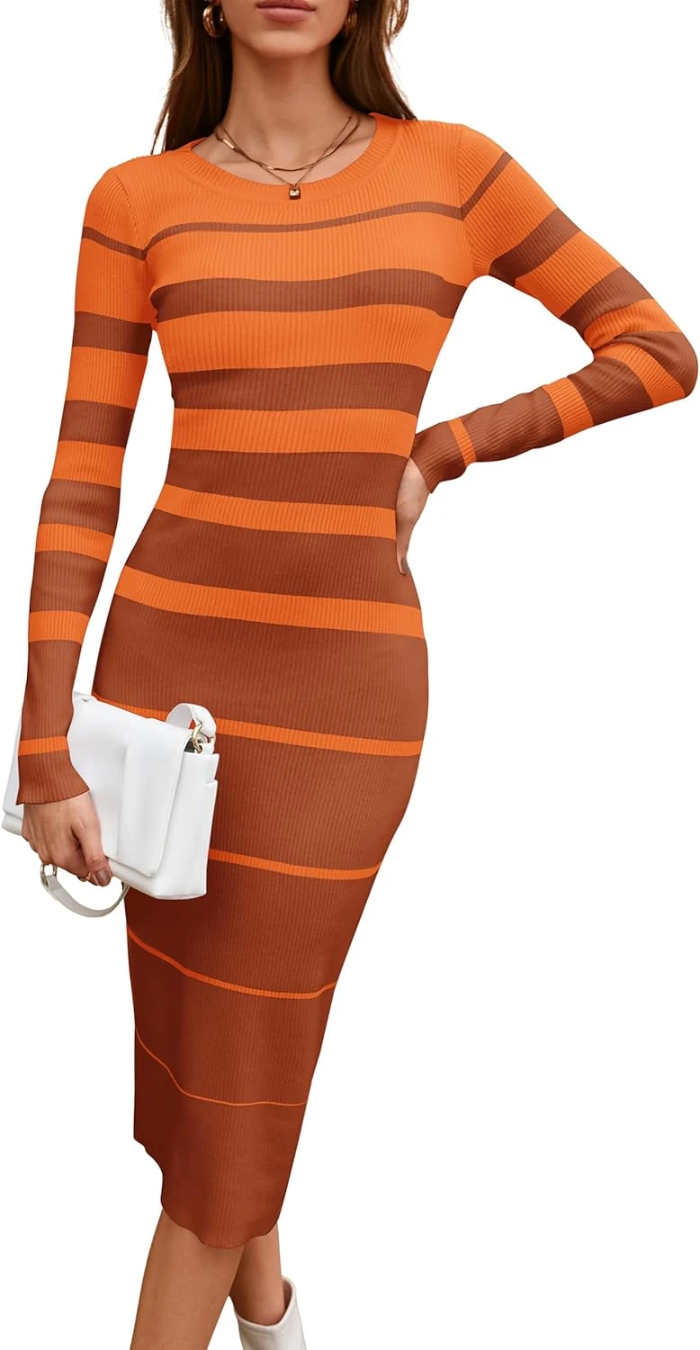 Women's knit midi dress for a winter brunch outfit