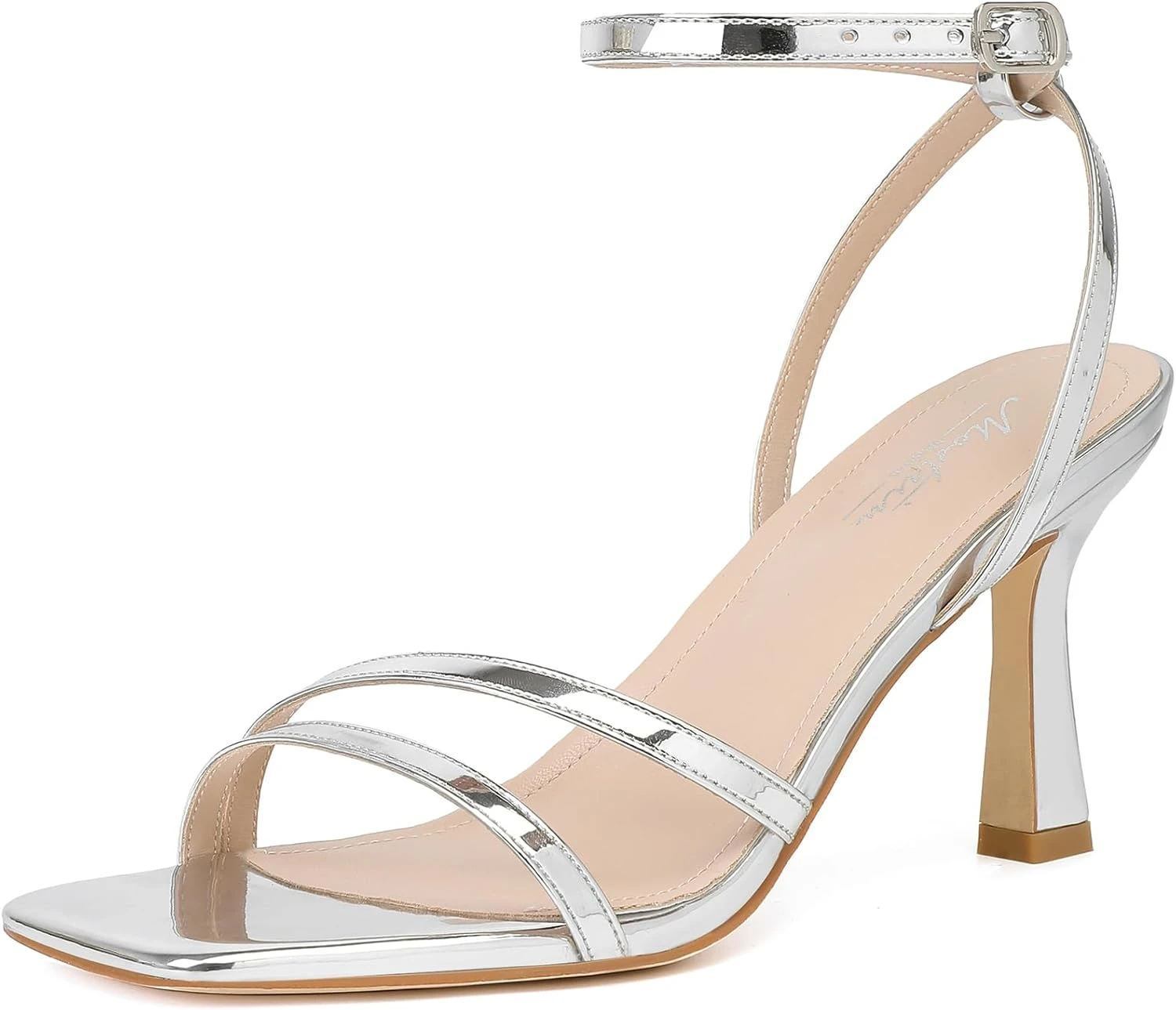 metallic strappy heeled sandals for a red homecoming dress outfit