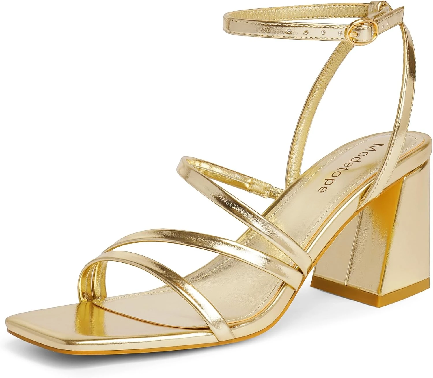 metallic strappy formal heels for a sequin homecoming dress look
