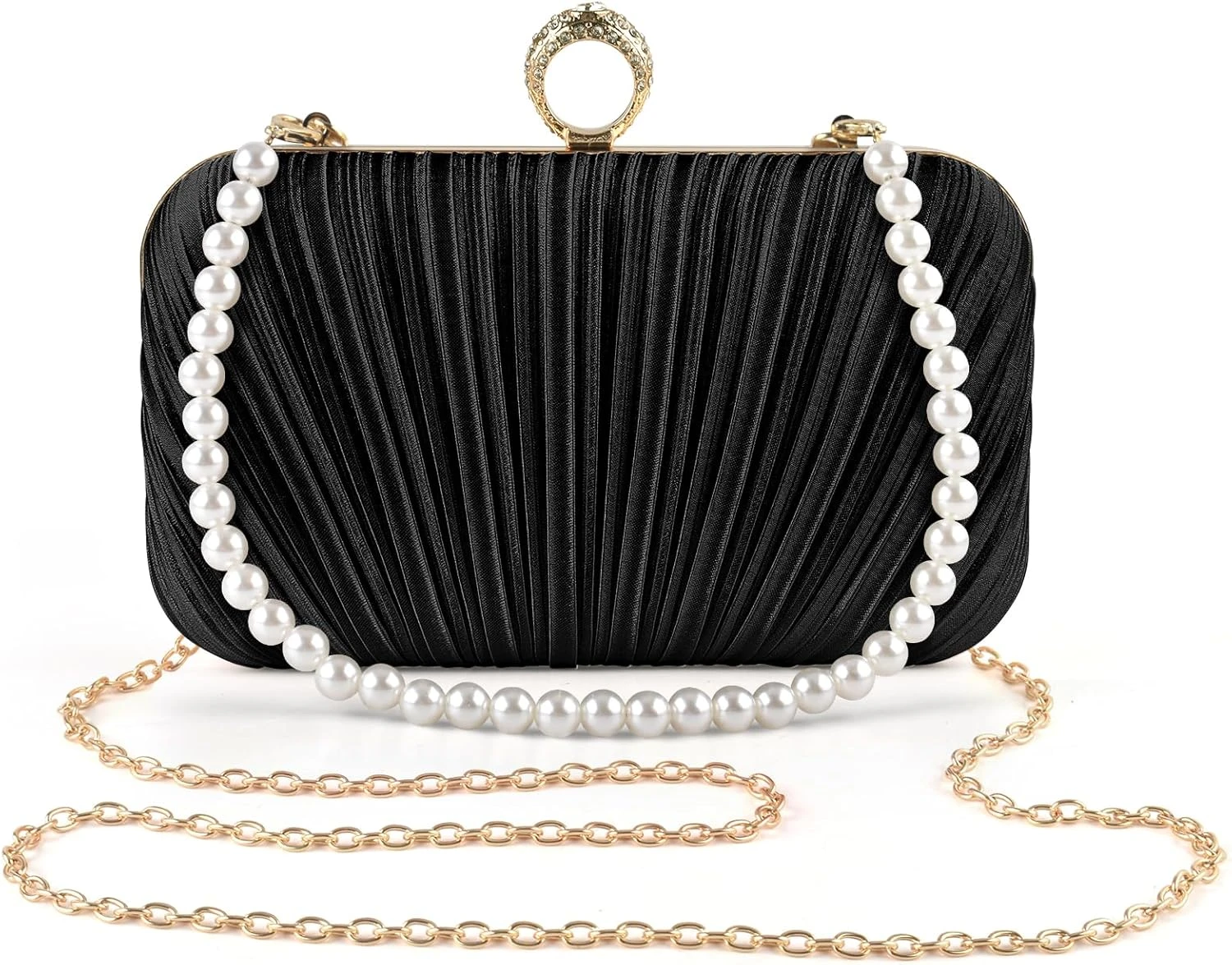 pearl chain mini evening clutch for homecoming accessories