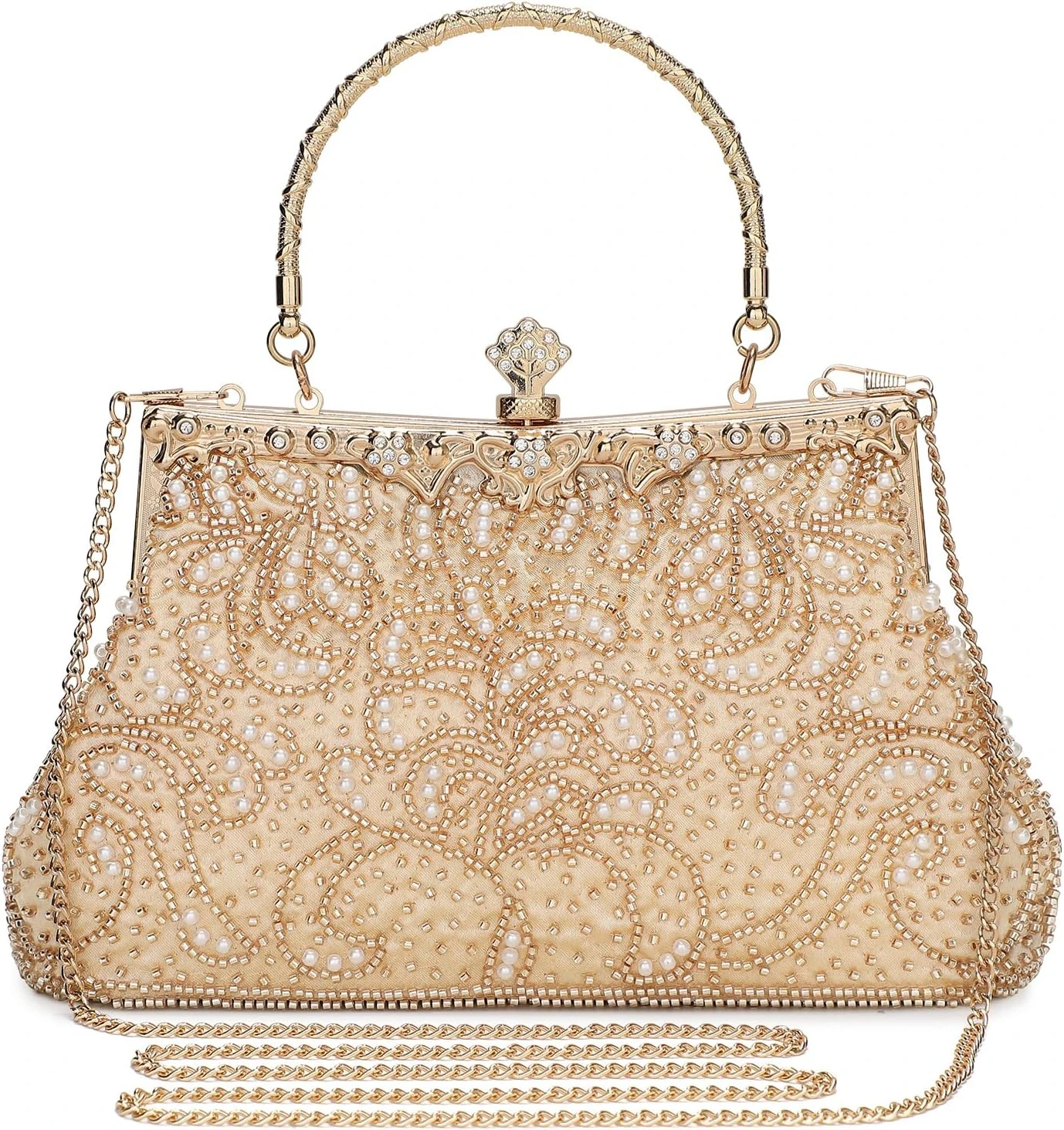 pearl bridal evening clutch for princess prom accessories