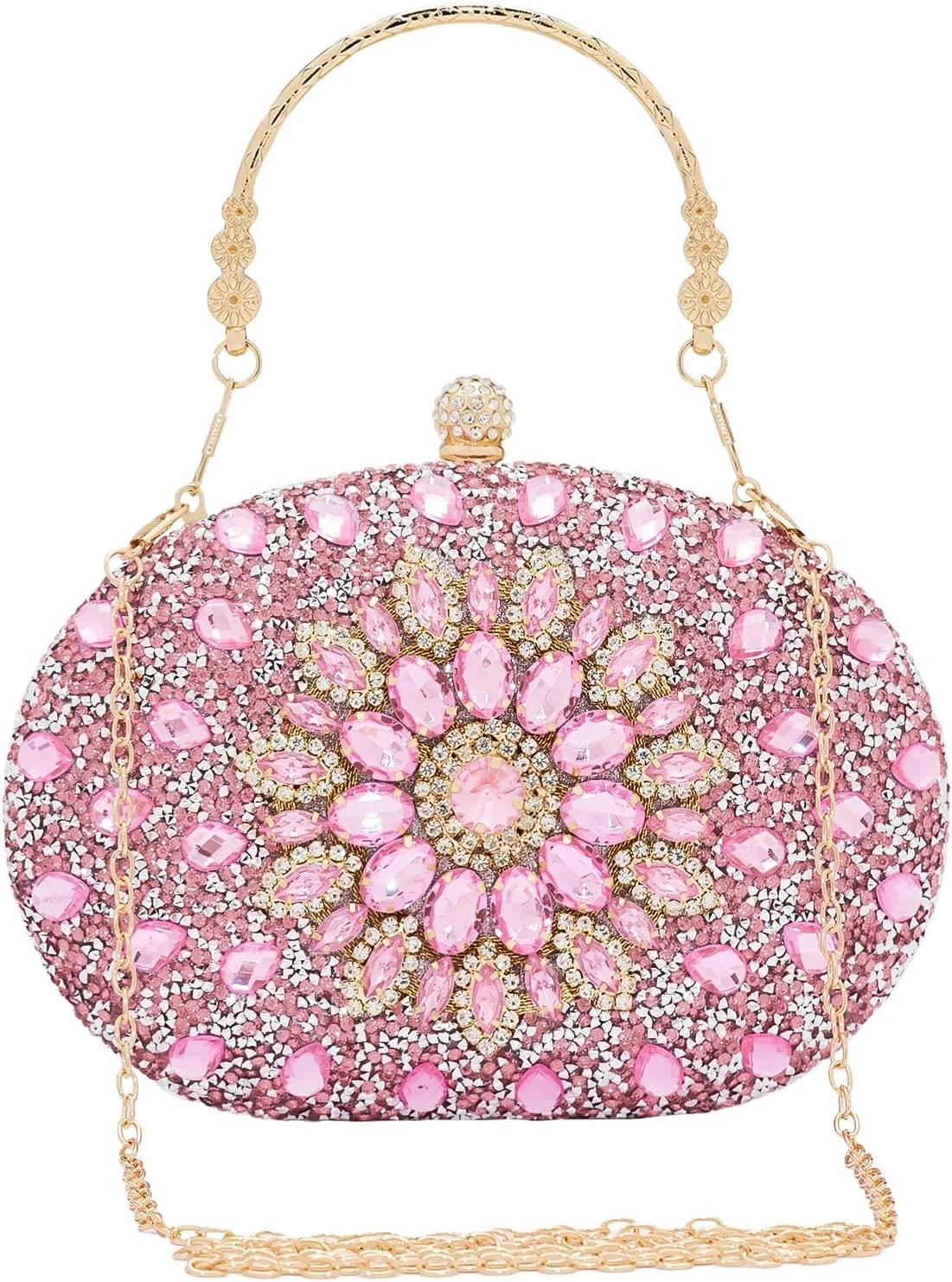 pink rhinestone clutch for prom night accessories