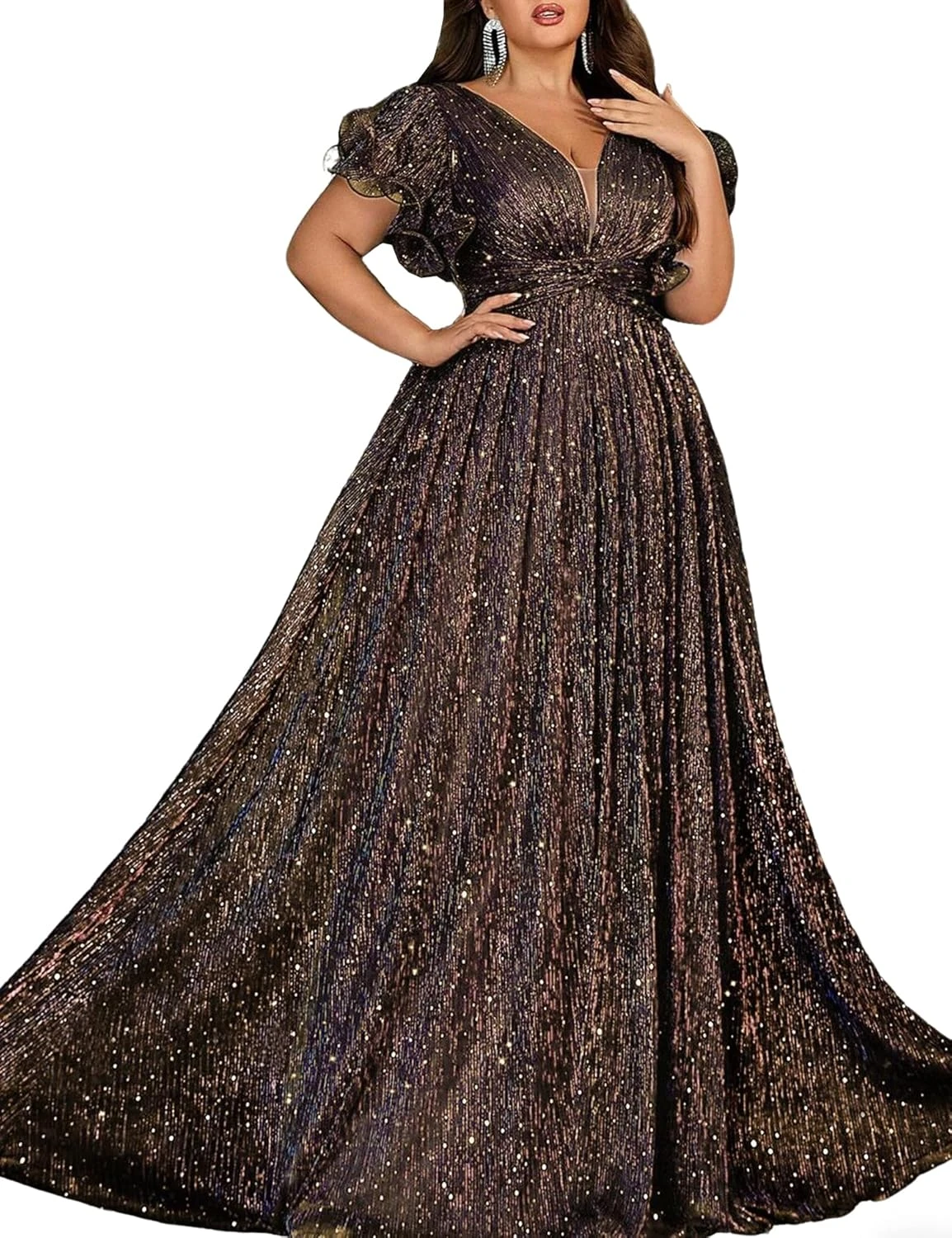 plus size A-line formal prom gown for a flattering look