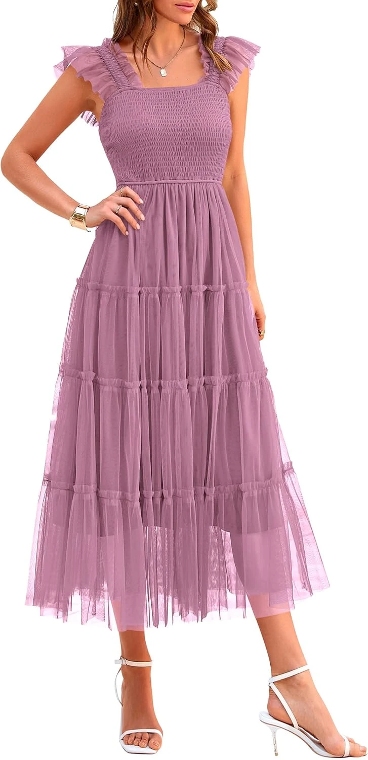 purple tulle ball gown prom dress for a romantic formal