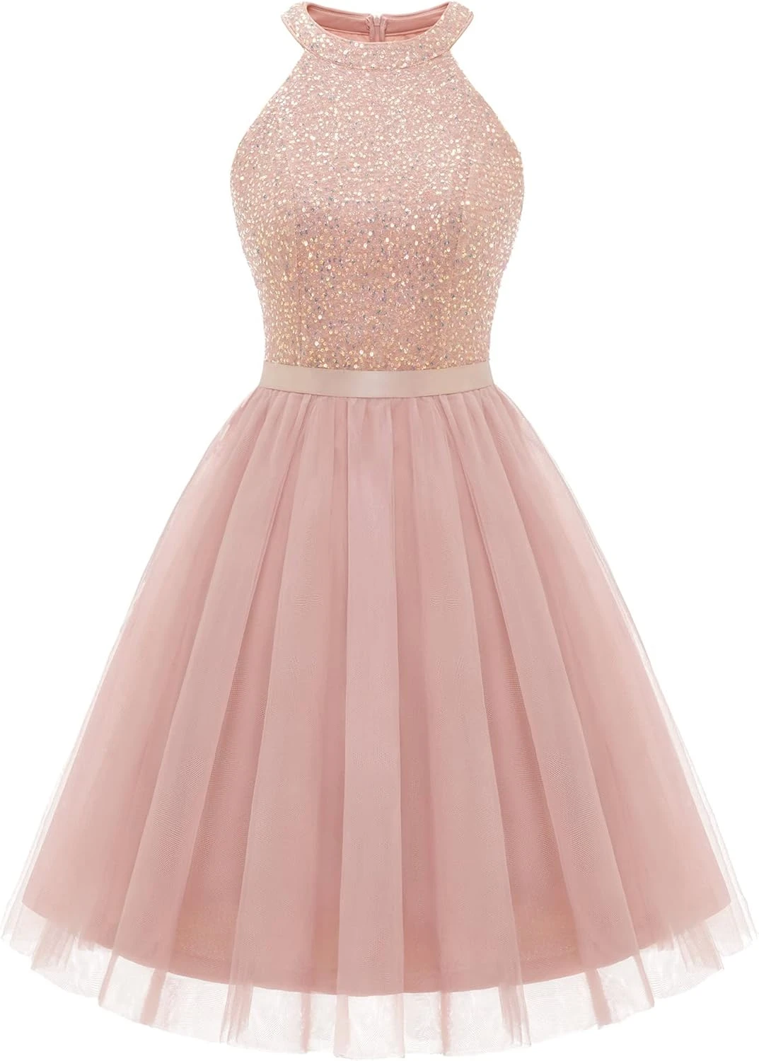 A-line above-knee short tulle homecoming dress for a romantic hoco