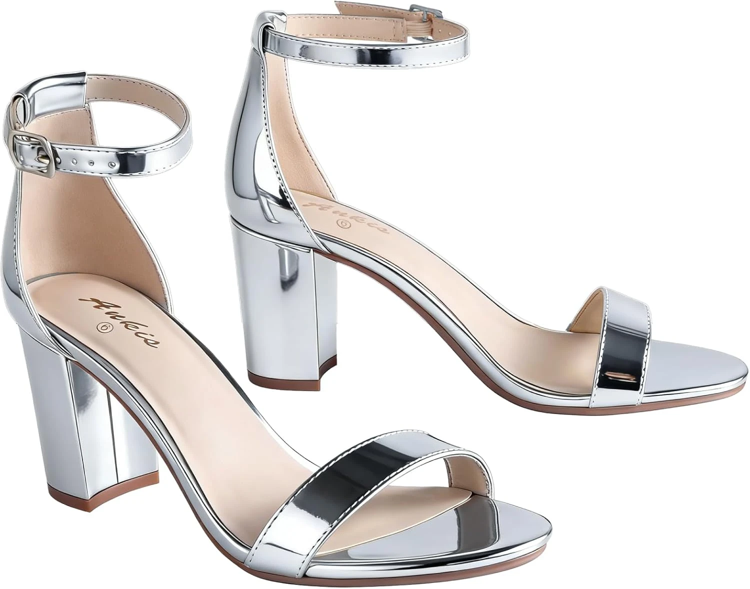 silver ankle strap heeled sandals for a black homecoming dress look